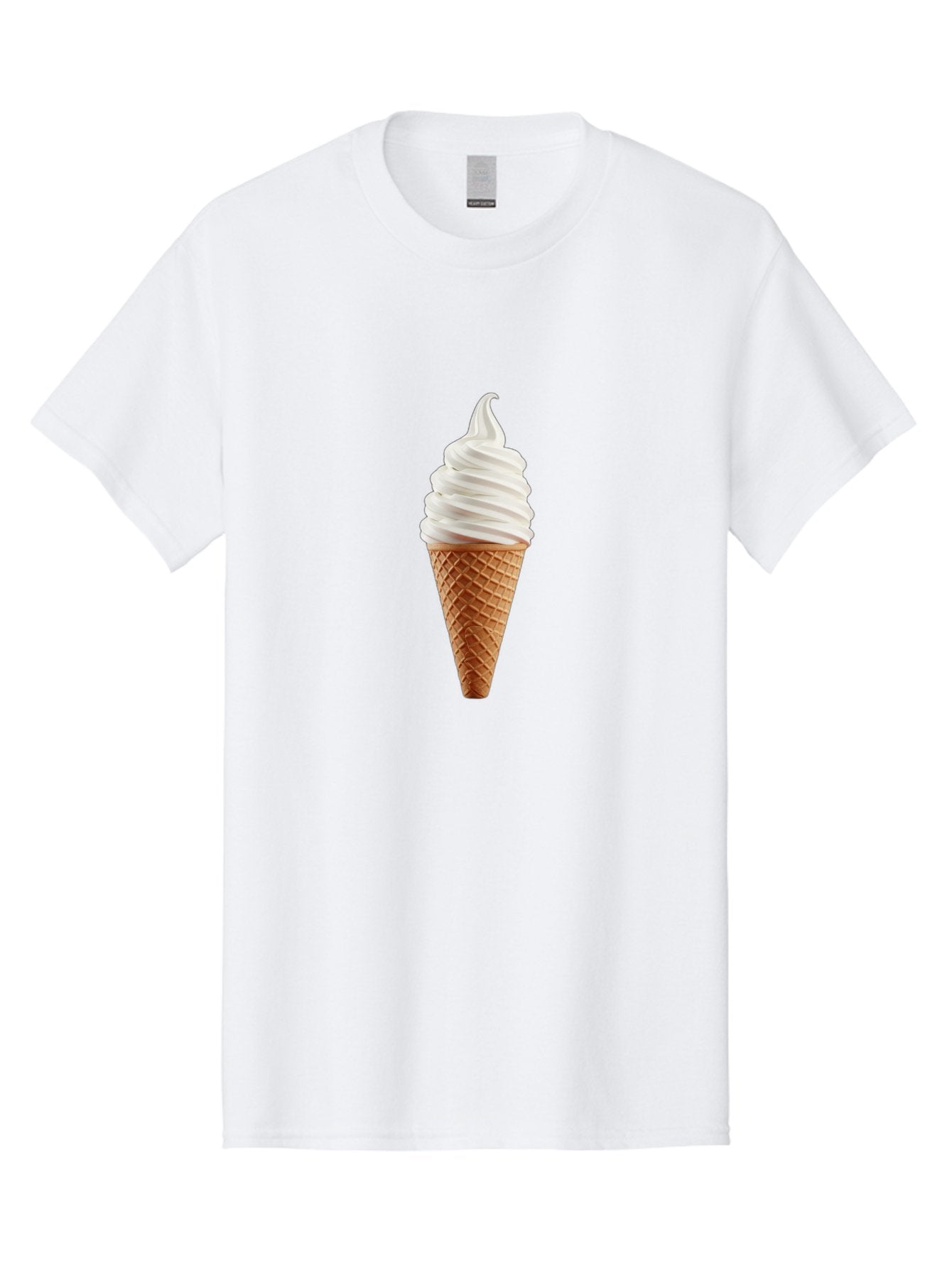 Soft-Serve-Ice-Cream-Cone Men'S Graphic Tee, 100% Cotton, Comfortable Casual Summer Wear, Machine Washable, Soft Serve Ice Cream, Ice Cream Cone, Sweet Treat, Creamy Texture, White Ice Cream, Waffle Cone, Dessert, Summer Snack, Frozen Yogurt Bab435 10