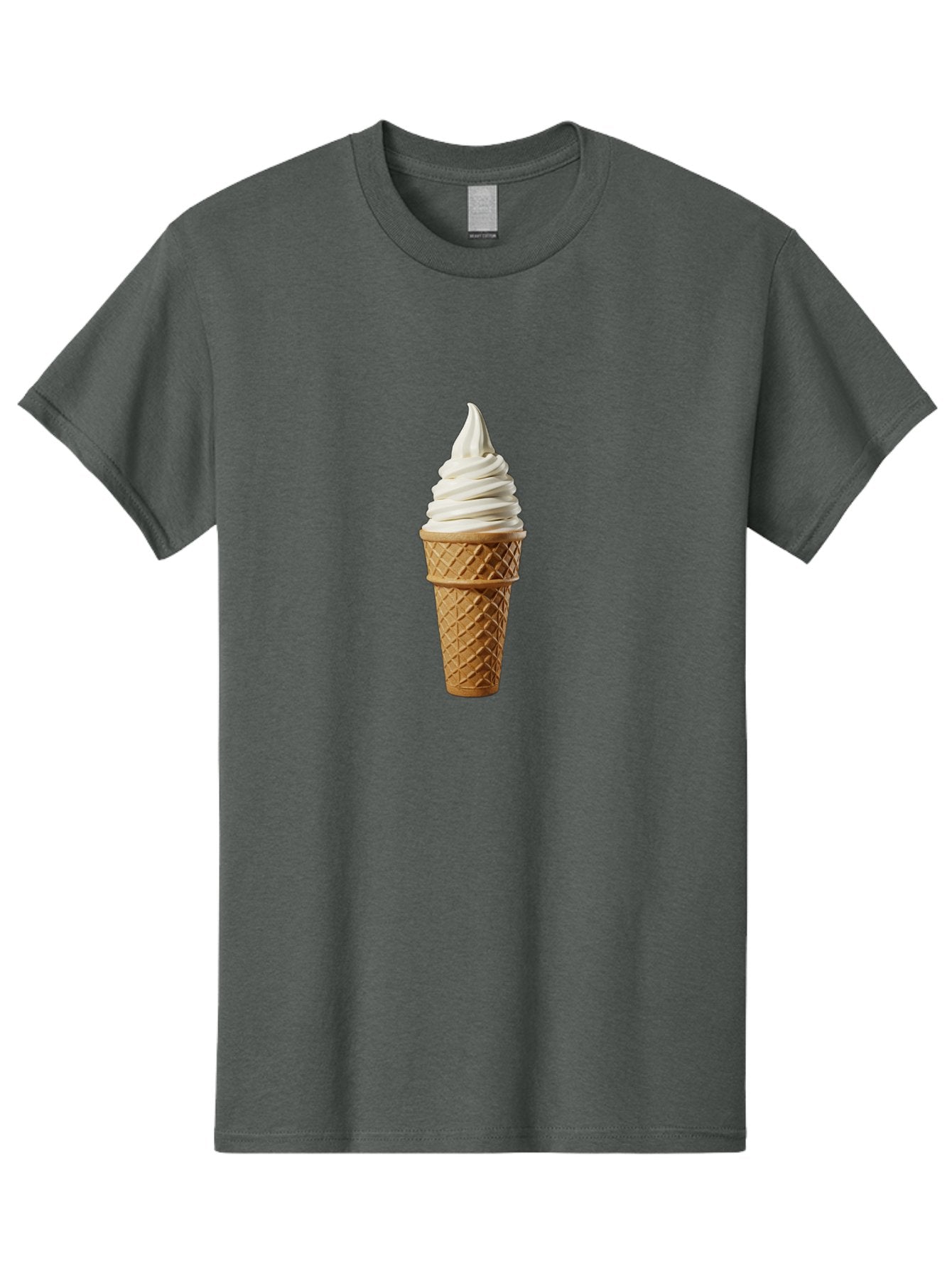 Soft-Serve-Ice-Cream Men'S Graphic Tee, 100% Cotton, Comfortable Casual Summer Wear, Machine Washable, Soft Serve Ice Cream, Waffle Cone, Vanilla Ice Cream, Frozen Treat, Sweet Indulgence, Creamy Texture, Ice Cream Cone, Summer Dessert Bab436 3