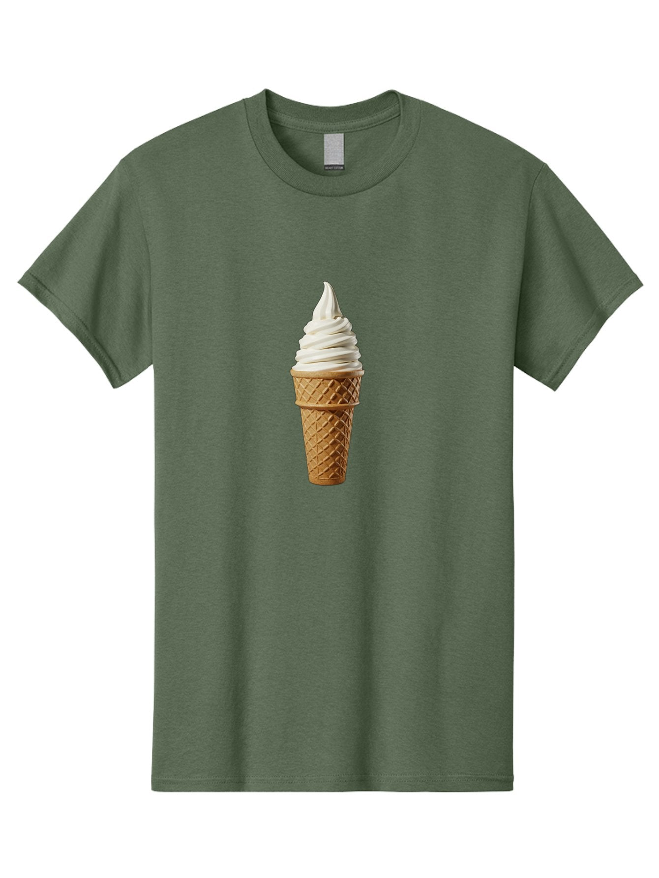 Soft-Serve-Ice-Cream Men'S Graphic Tee, 100% Cotton, Comfortable Casual Summer Wear, Machine Washable, Soft Serve Ice Cream, Waffle Cone, Vanilla Ice Cream, Frozen Treat, Sweet Indulgence, Creamy Texture, Ice Cream Cone, Summer Dessert Bab436 4