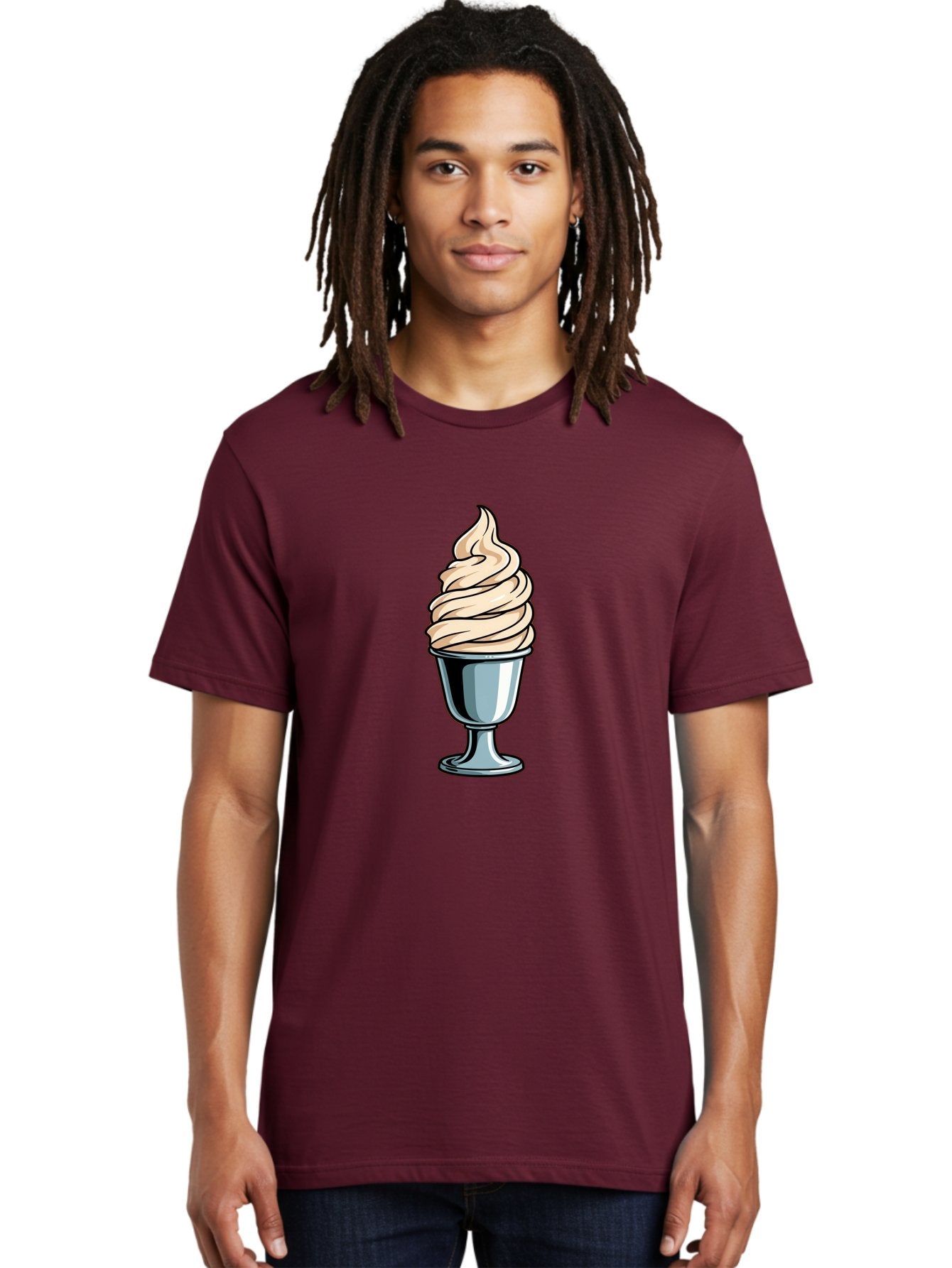 Soft-Serve Men'S Graphic Tee, 100% Cotton, Comfortable Casual Summer Wear, Machine Washable, Soft Serve Ice Cream, Frozen Dessert, Creamy Texture, Ice Cream Treat, Sweet Indulgence, Cold Comfort, Summer Delight, Dessert Lover, Tasty Pleasure Bab437 27