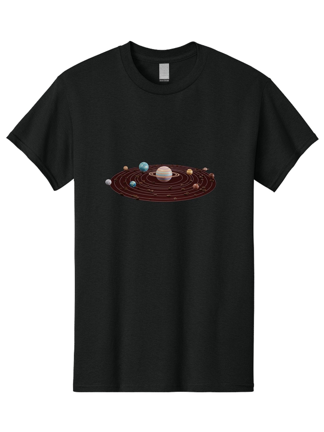 Solar-System Men'S Graphic Tee, 100% Cotton, Comfortable Casual Summer Wear, Machine Washable, Planets In Orbit, Solar System Illustration, Celestial Bodies, Jupiter With Stripes, Planetary Alignment, Astronomy Graphic, Space Exploration Bab438 8