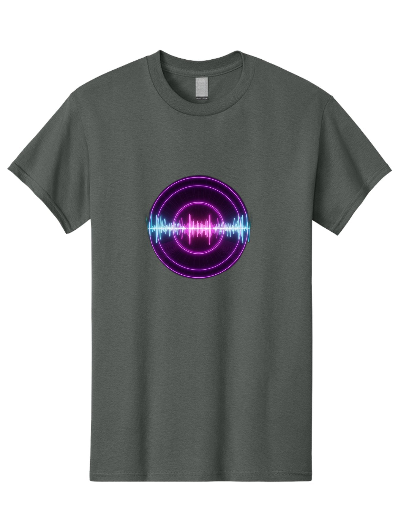 Sound-Wave Men'S Graphic Tee, 100% Cotton, Comfortable Casual Summer Wear, Machine Washable, Sound Wave, Audio Signal, Purple Neon Lights, Futuristic Design, Music Visualizer, Waveform Graphic, Digital Art, Glowing Effect Bab439 14