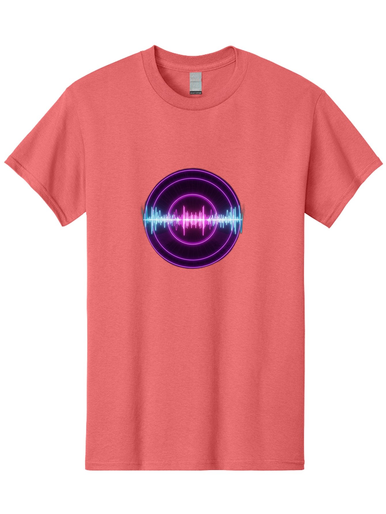 Sound-Wave Men'S Graphic Tee, 100% Cotton, Comfortable Casual Summer Wear, Machine Washable, Sound Wave, Audio Signal, Purple Neon Lights, Futuristic Design, Music Visualizer, Waveform Graphic, Digital Art, Glowing Effect Bab439 10