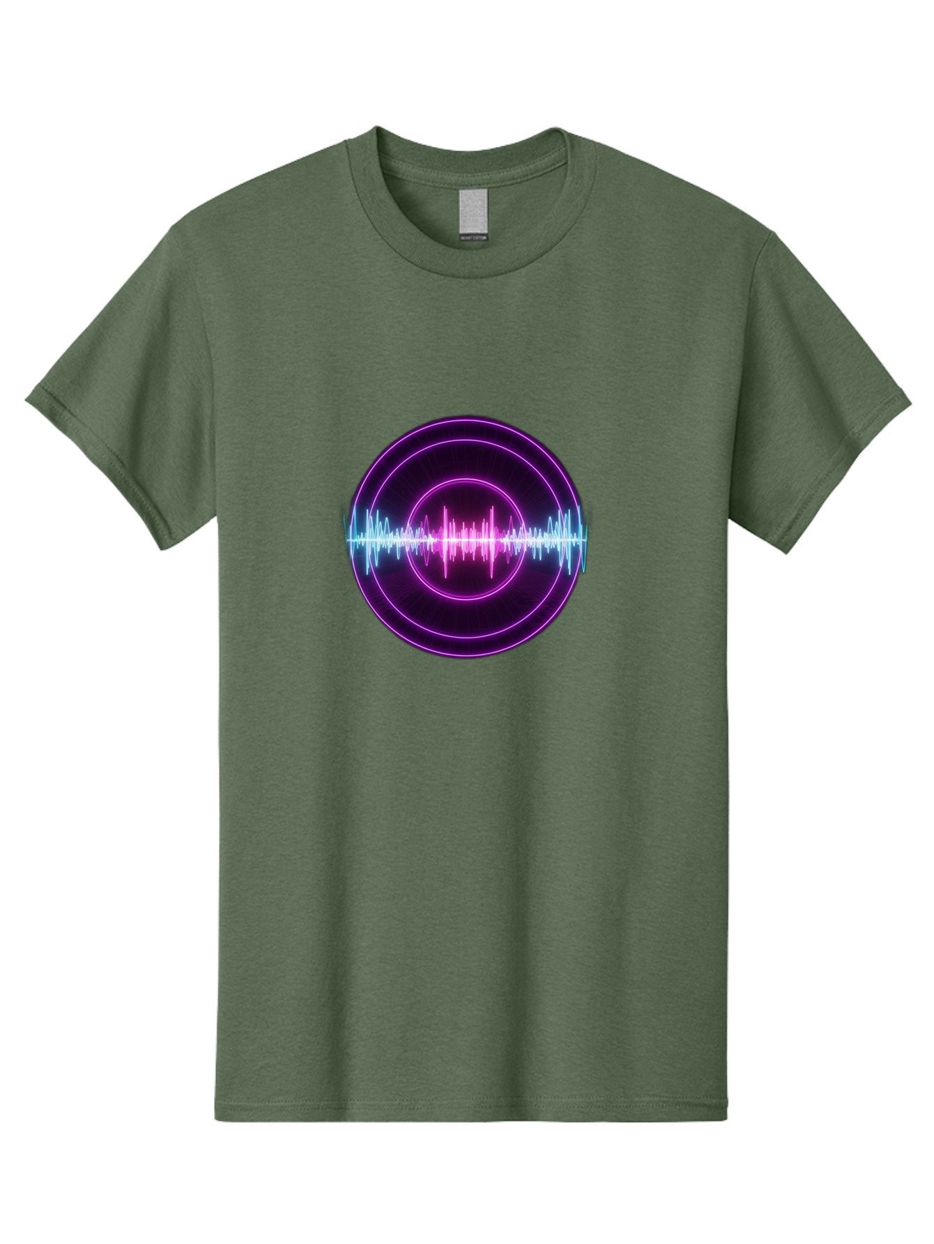 Sound-Wave Men'S Graphic Tee, 100% Cotton, Comfortable Casual Summer Wear, Machine Washable, Sound Wave, Audio Signal, Purple Neon Lights, Futuristic Design, Music Visualizer, Waveform Graphic, Digital Art, Glowing Effect Bab439 8