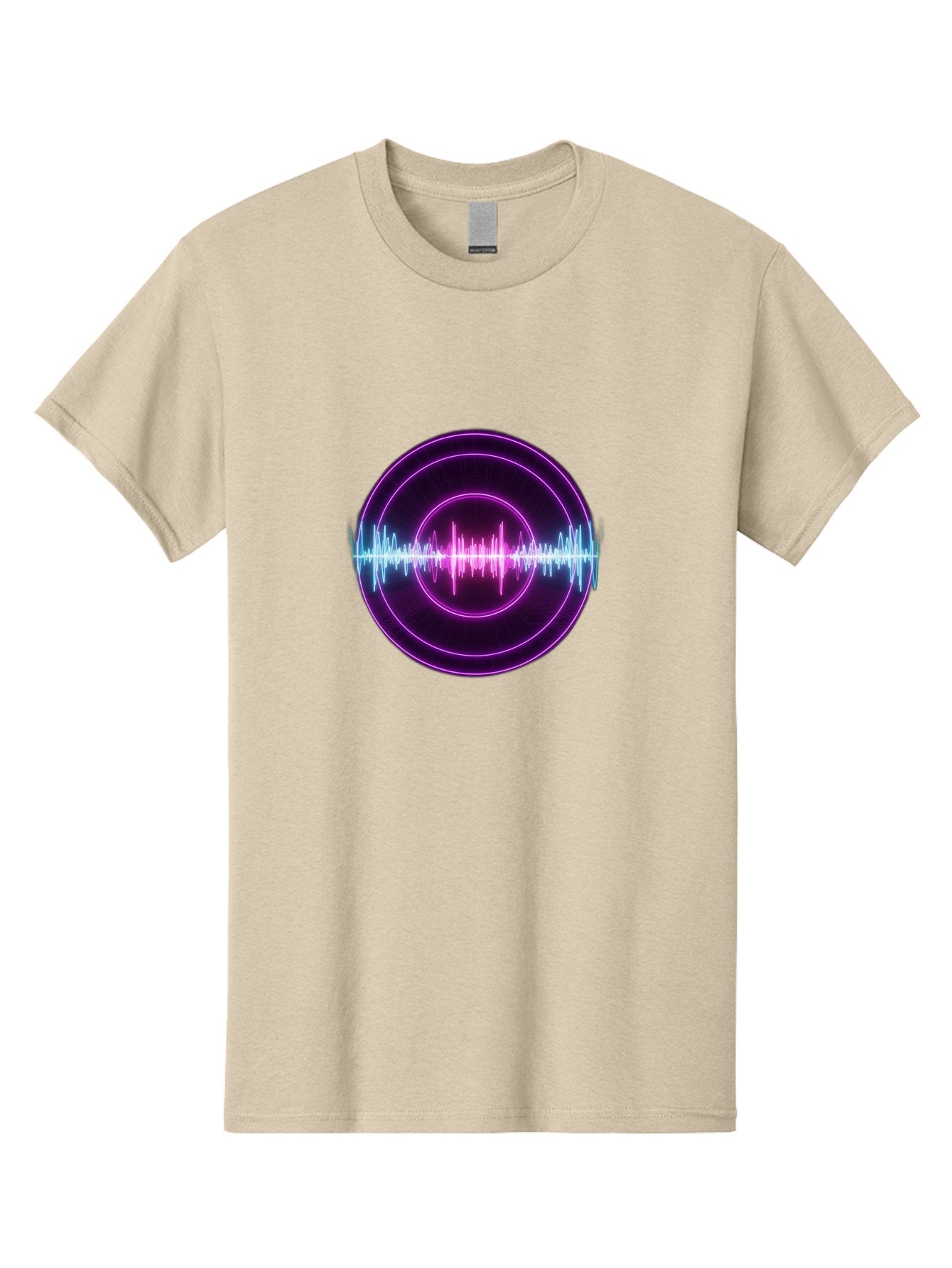 Sound-Wave Men'S Graphic Tee, 100% Cotton, Comfortable Casual Summer Wear, Machine Washable, Sound Wave, Audio Signal, Purple Neon Lights, Futuristic Design, Music Visualizer, Waveform Graphic, Digital Art, Glowing Effect Bab439 15