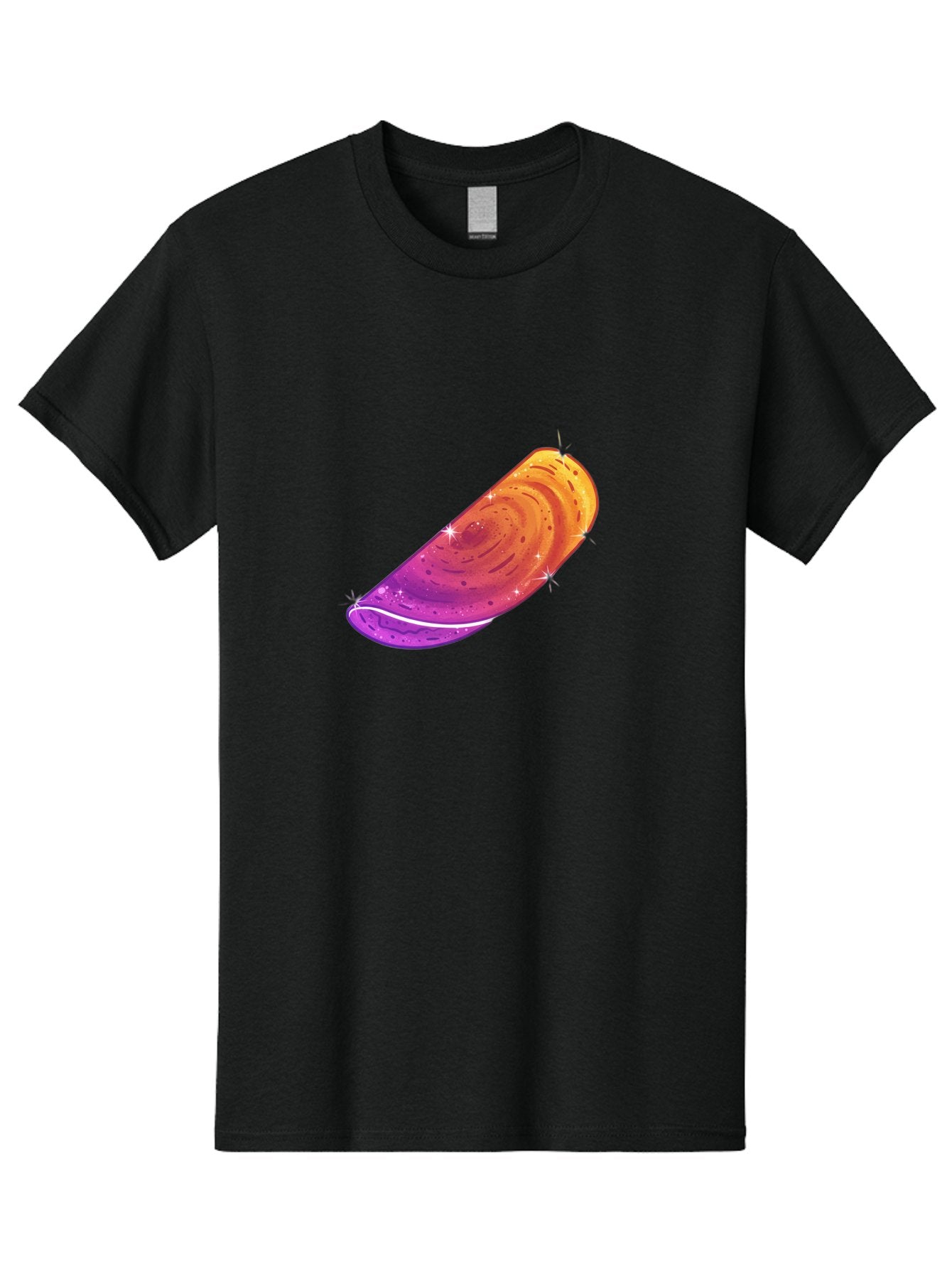 Sparkling-Dosa Men'S Graphic Tee, 100% Cotton, Comfortable Casual Summer Wear, Machine Washable, Vibrant Purple And Orange Design, Swirling Patterns, Shiny Surface, Sparkles, Mesmerizing Graphics, Abstract Art, Colorful Illustration, Bab442 10