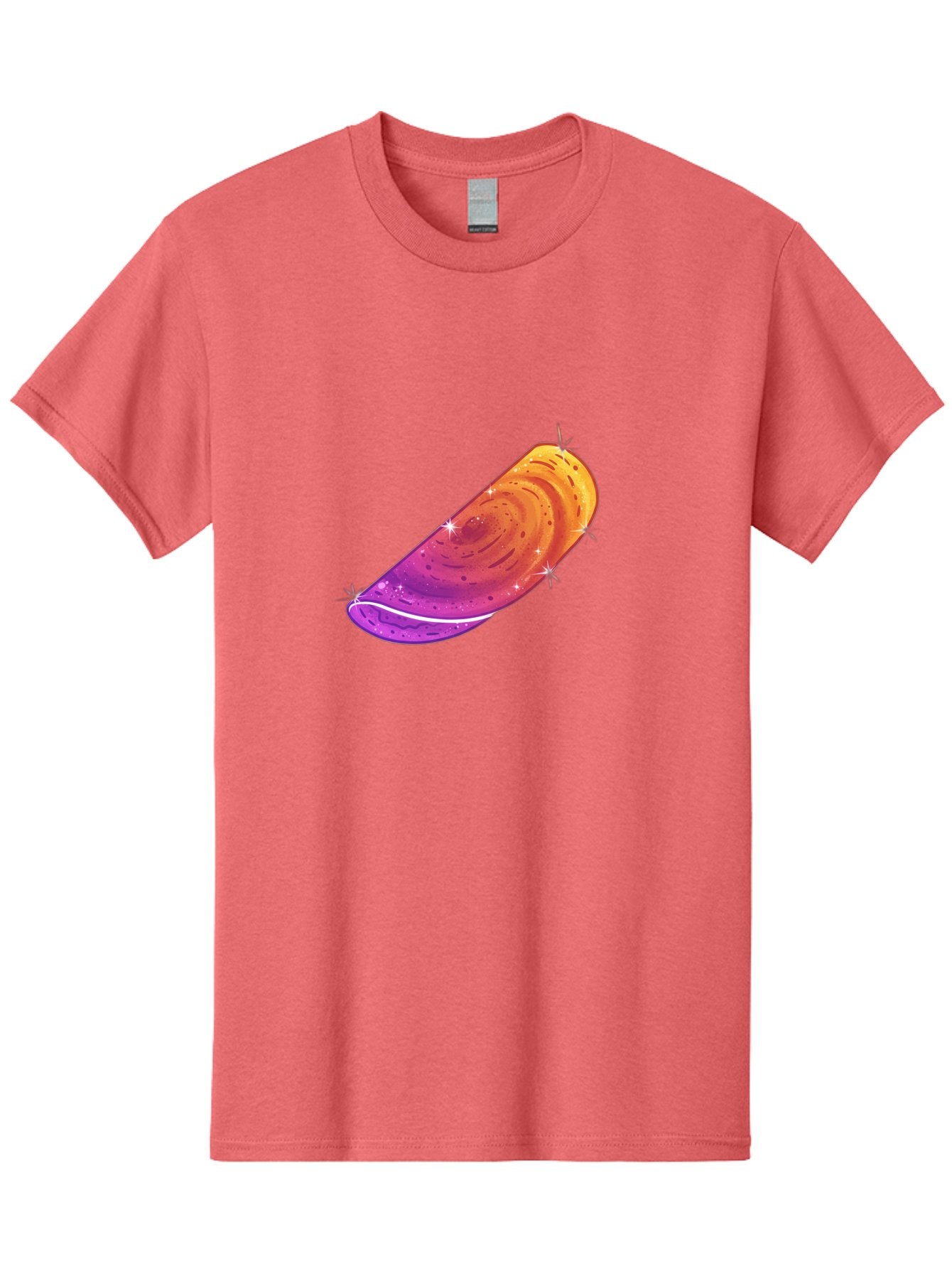 Sparkling-Dosa Men'S Graphic Tee, 100% Cotton, Comfortable Casual Summer Wear, Machine Washable, Vibrant Purple And Orange Design, Swirling Patterns, Shiny Surface, Sparkles, Mesmerizing Graphics, Abstract Art, Colorful Illustration, Bab442 4