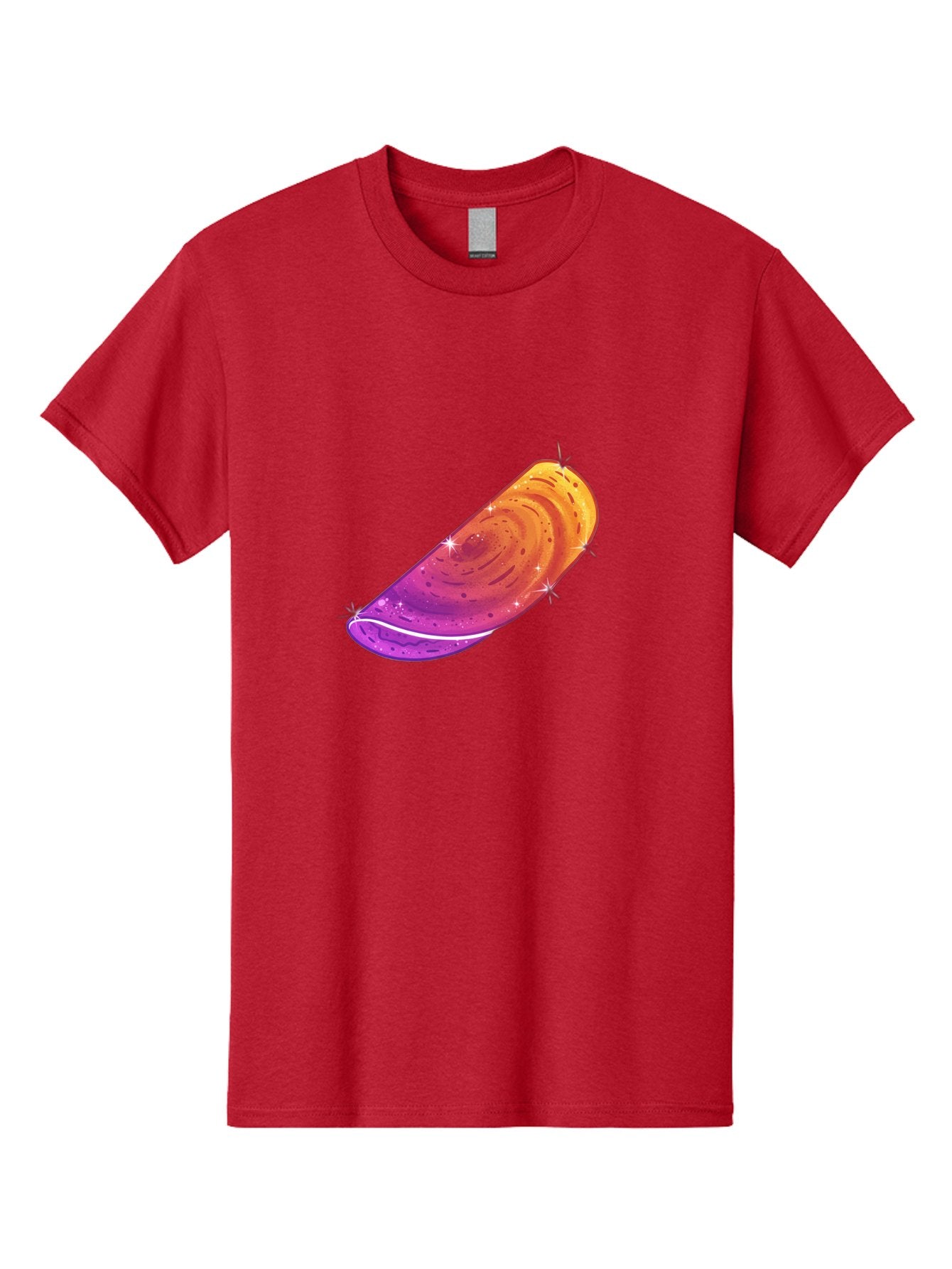 Sparkling-Dosa Men'S Graphic Tee, 100% Cotton, Comfortable Casual Summer Wear, Machine Washable, Vibrant Purple And Orange Design, Swirling Patterns, Shiny Surface, Sparkles, Mesmerizing Graphics, Abstract Art, Colorful Illustration, Bab442 8
