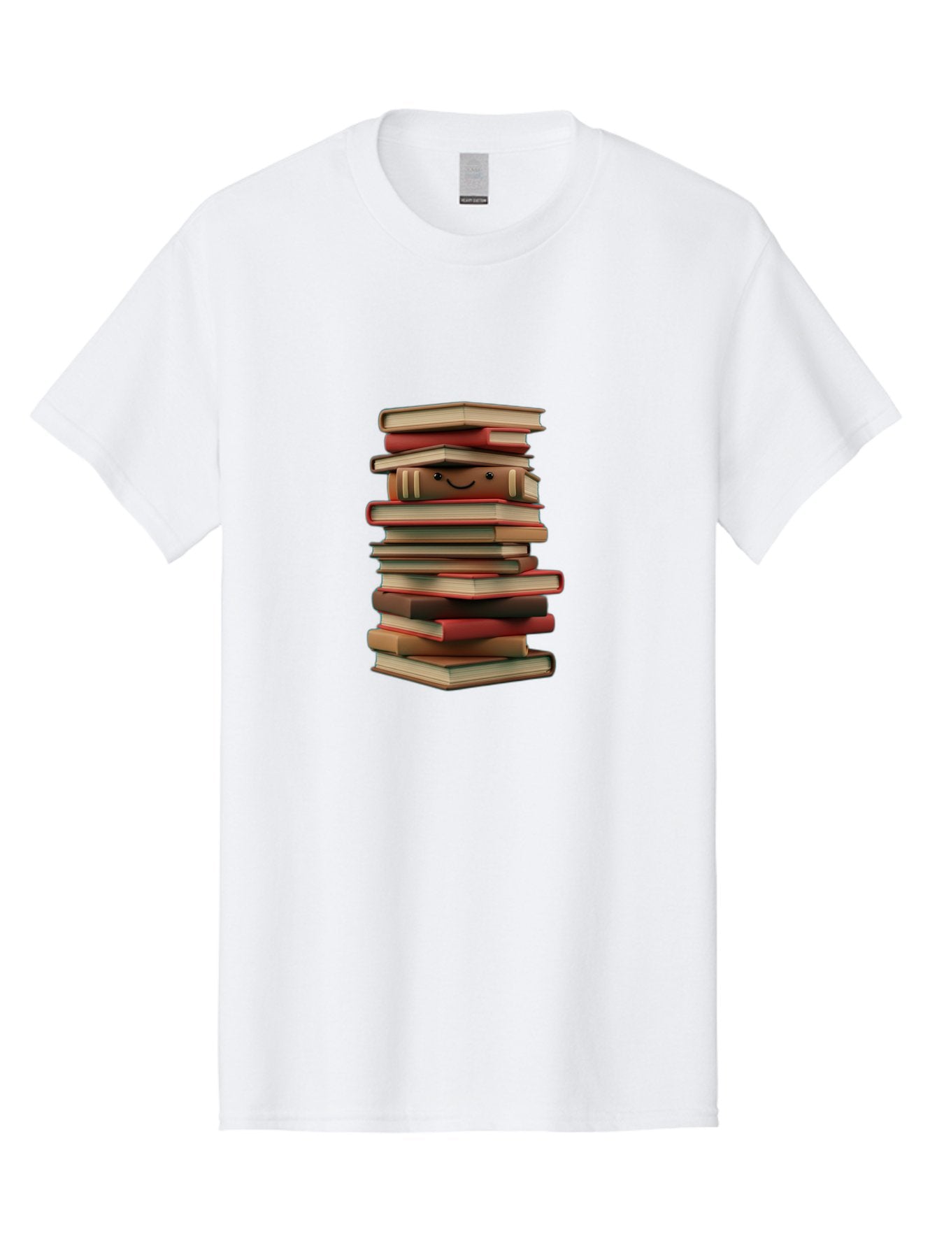 Stack-Of-Books Men'S Graphic Tee, 100% Cotton, Comfortable Casual Summer Wear, Machine Washable, Pile Of Books, Book Stack, Reading Material, Learning Resources, Education, Knowledge, Literature, Novel, Textbook, Happy Book Bab446 5