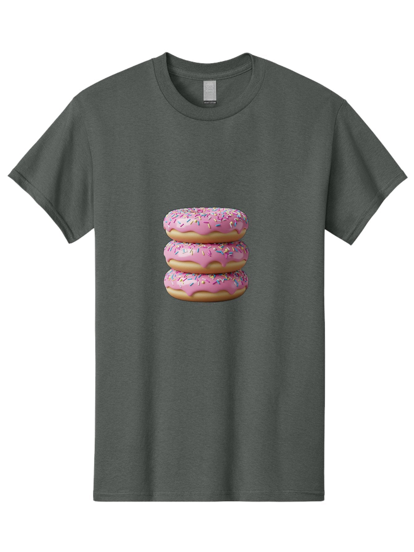 Stacked-Donuts Men'S Graphic Tee, 100% Cotton, Comfortable Casual Summer Wear, Machine Washable, Pink Frosted Donuts, Donuts With Sprinkles, Sweet Treats, Dessert Donuts, Colorful Donuts, Baked Goods, Tasty Pastries, Donut Stack, Sweet Tooth, Bab450 8