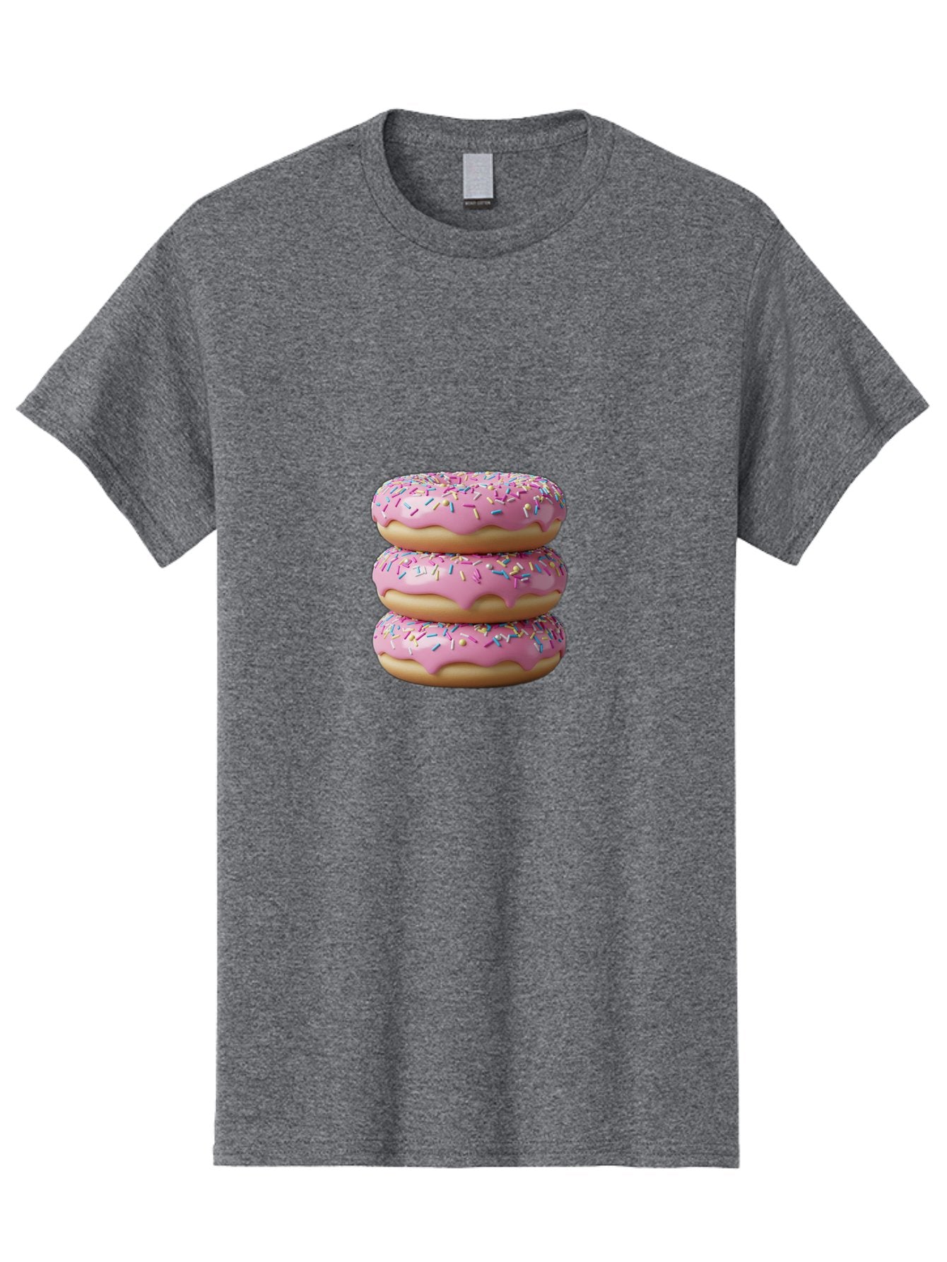 Stacked-Donuts Men'S Graphic Tee, 100% Cotton, Comfortable Casual Summer Wear, Machine Washable, Pink Frosted Donuts, Donuts With Sprinkles, Sweet Treats, Dessert Donuts, Colorful Donuts, Baked Goods, Tasty Pastries, Donut Stack, Sweet Tooth, Bab450 6