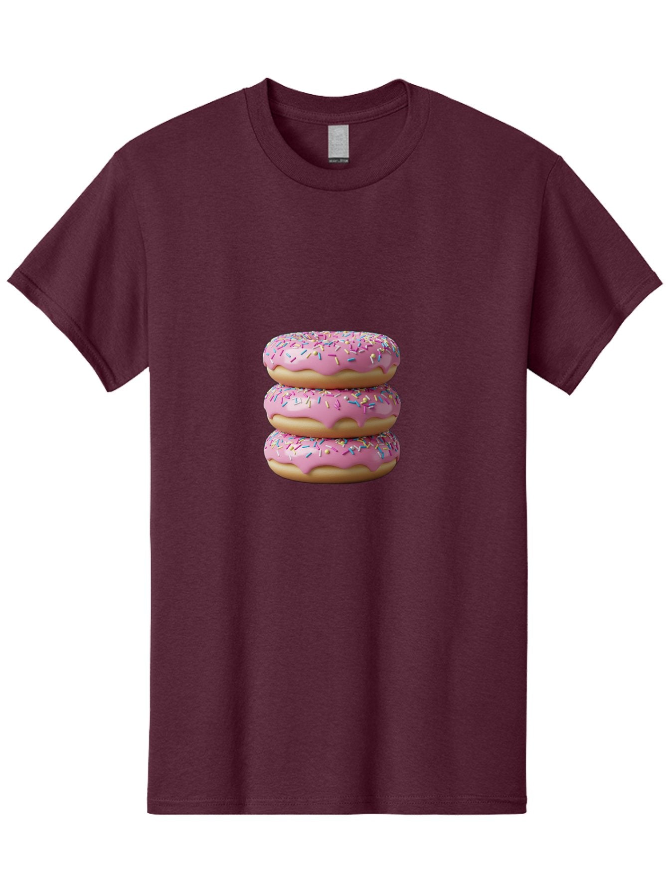 Stacked-Donuts Men'S Graphic Tee, 100% Cotton, Comfortable Casual Summer Wear, Machine Washable, Pink Frosted Donuts, Donuts With Sprinkles, Sweet Treats, Dessert Donuts, Colorful Donuts, Baked Goods, Tasty Pastries, Donut Stack, Sweet Tooth, Bab450 13