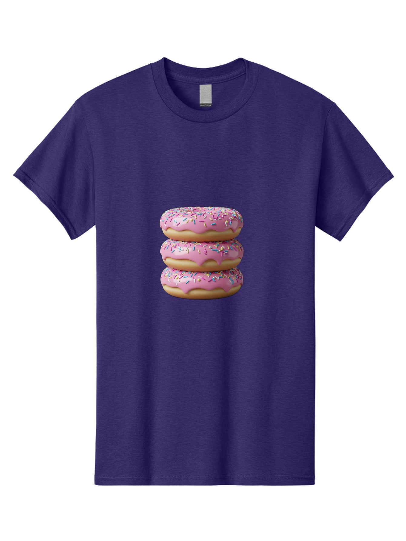 Stacked-Donuts Men'S Graphic Tee, 100% Cotton, Comfortable Casual Summer Wear, Machine Washable, Pink Frosted Donuts, Donuts With Sprinkles, Sweet Treats, Dessert Donuts, Colorful Donuts, Baked Goods, Tasty Pastries, Donut Stack, Sweet Tooth, Bab450 4