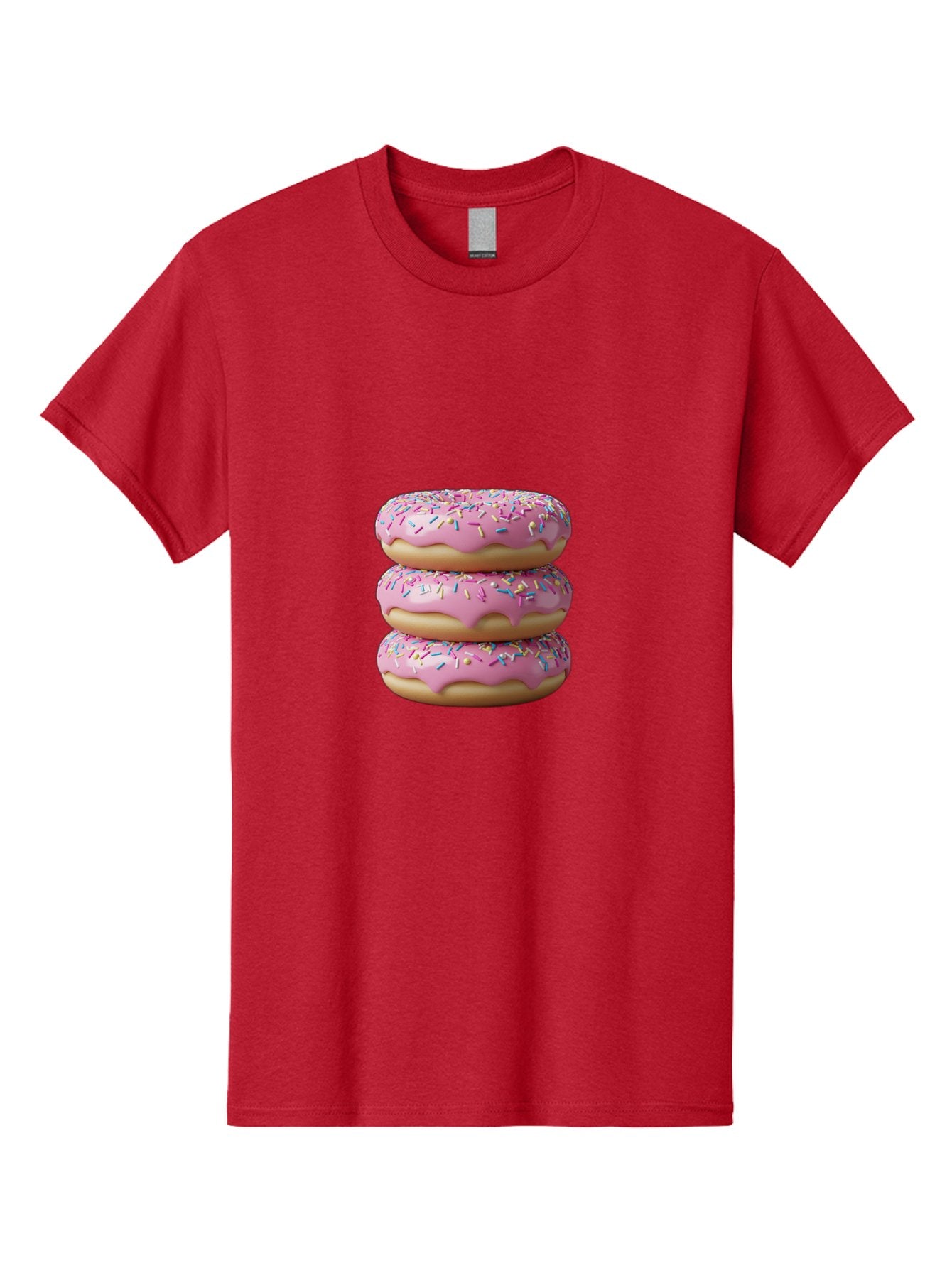 Stacked-Donuts Men'S Graphic Tee, 100% Cotton, Comfortable Casual Summer Wear, Machine Washable, Pink Frosted Donuts, Donuts With Sprinkles, Sweet Treats, Dessert Donuts, Colorful Donuts, Baked Goods, Tasty Pastries, Donut Stack, Sweet Tooth, Bab450 7