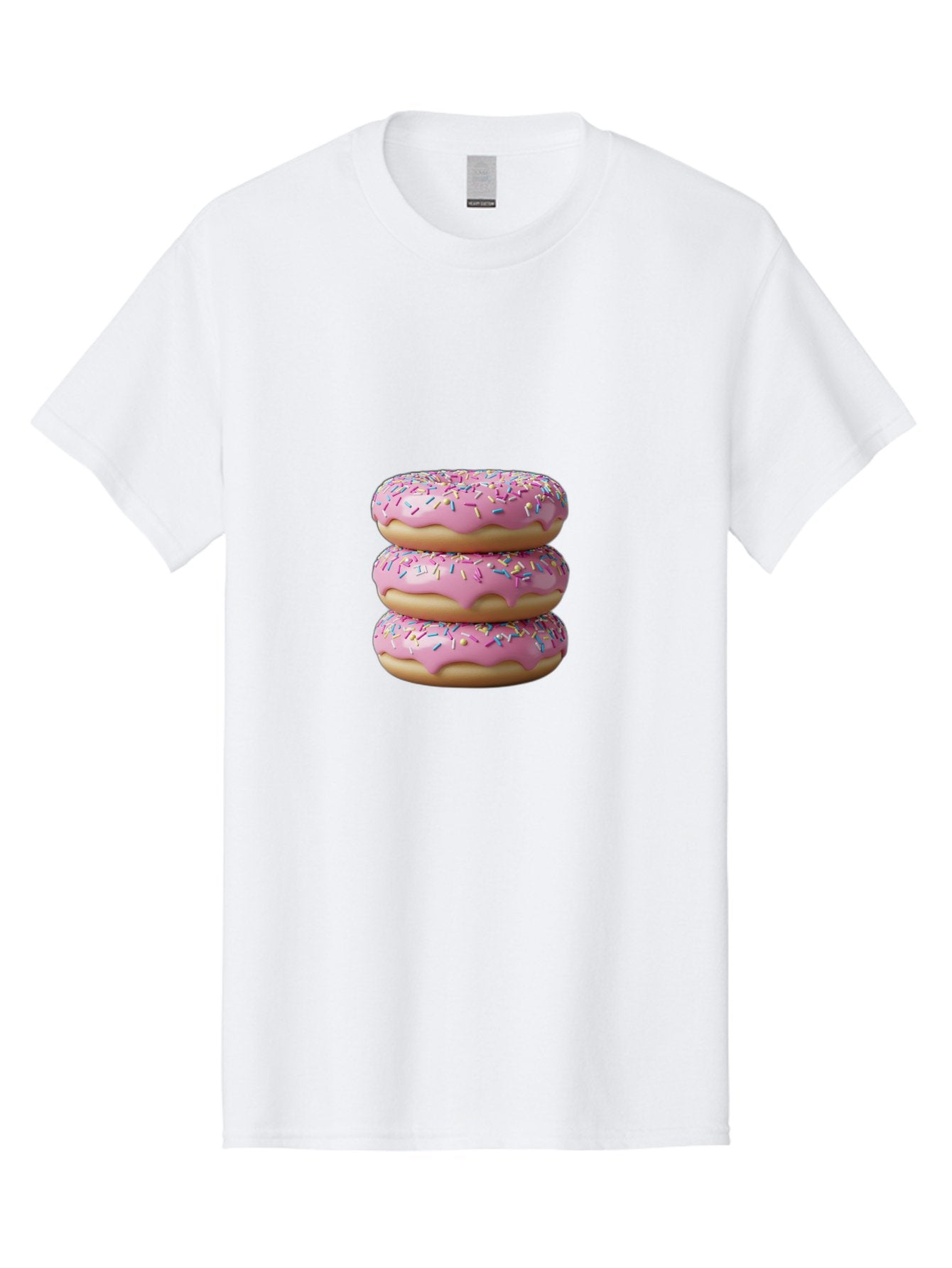 Stacked-Donuts Men'S Graphic Tee, 100% Cotton, Comfortable Casual Summer Wear, Machine Washable, Pink Frosted Donuts, Donuts With Sprinkles, Sweet Treats, Dessert Donuts, Colorful Donuts, Baked Goods, Tasty Pastries, Donut Stack, Sweet Tooth, Bab450 11