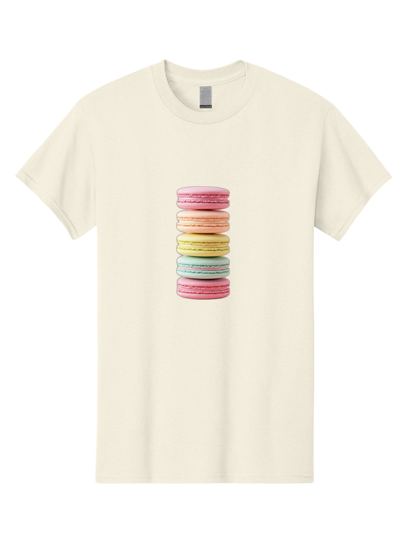 Stacked-Macarons-1 Men'S Graphic Tee, 100% Cotton, Comfortable Casual Summer Wear, Machine Washable, Colorful Macarons, Pastel Colors, Stacked Treats, Sweet Delights, Dessert Lovers, Macaron Tower, French Patisserie, Colorful Sweets, Bab451 9