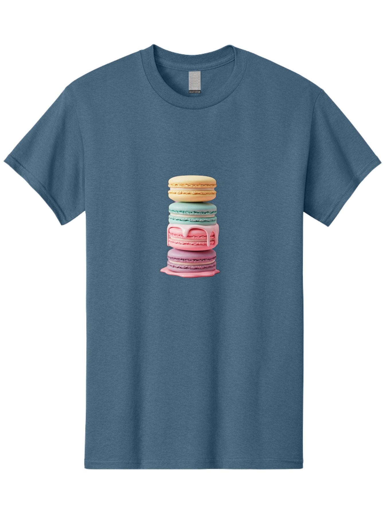 Stacked-Macarons-3 Men'S Graphic Tee, 100% Cotton, Comfortable Casual Summer Wear, Machine Washable, Stack Of Macarons, Pastel Colors, Sweet Treats, Dessert Lovers, French Patisserie, Creamy Filling, Delicate Meringue, Layered Macarons, Bab453 10