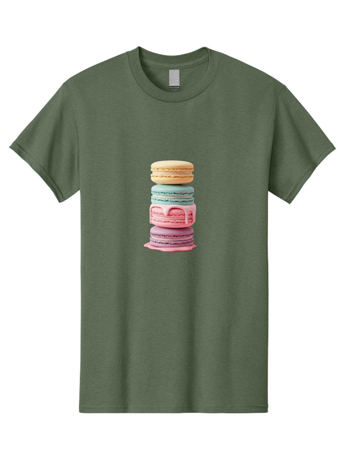 Stacked-Macarons-3 Men'S Graphic Tee, 100% Cotton, Comfortable Casual Summer Wear, Machine Washable, Stack Of Macarons, Pastel Colors, Sweet Treats, Dessert Lovers, French Patisserie, Creamy Filling, Delicate Meringue, Layered Macarons, Bab453 15