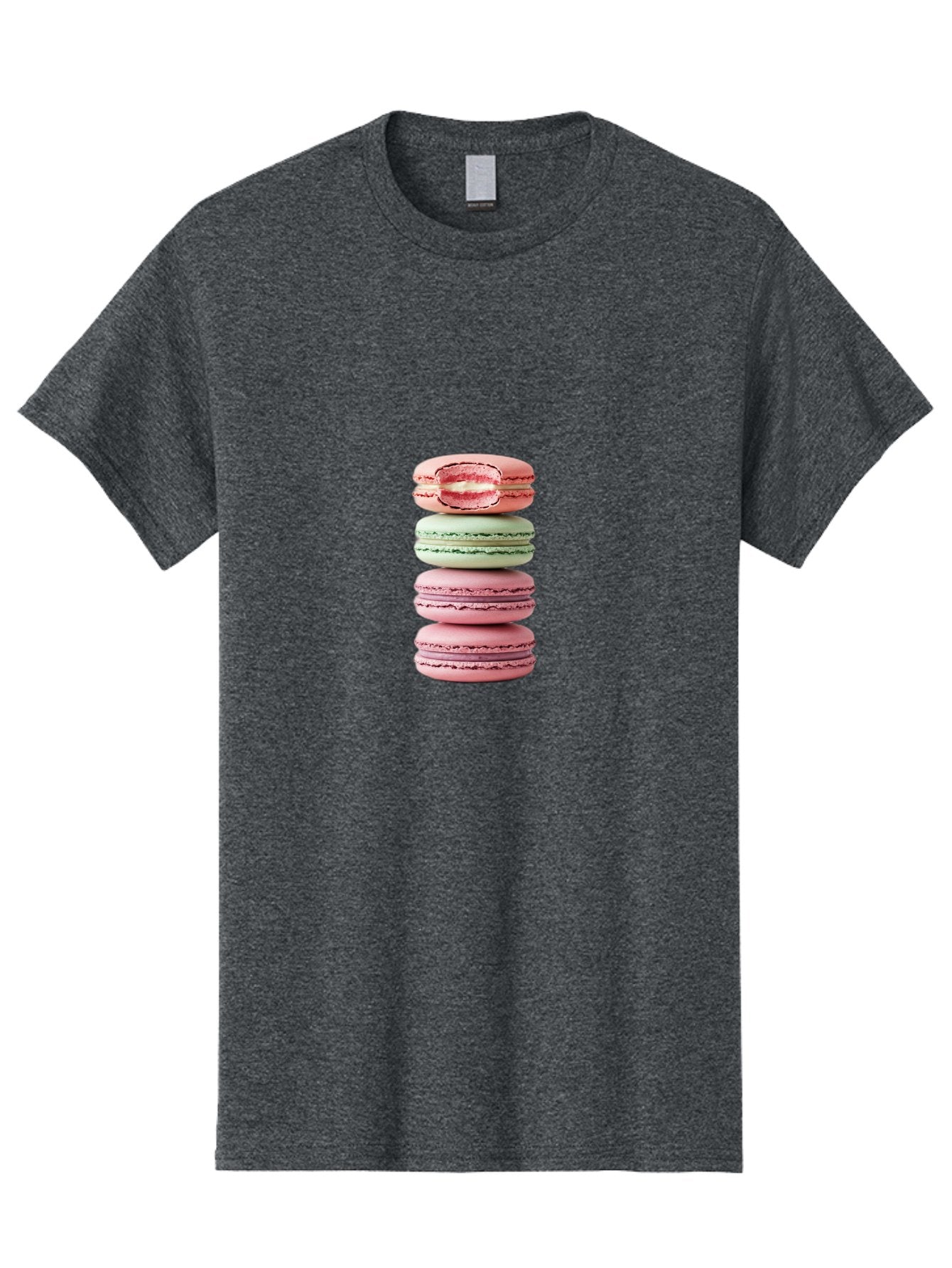 Stacked-Macarons Men'S Graphic Tee, 100% Cotton, Comfortable Casual Summer Wear, Machine Washable, Pink And Green Macarons, Stacked Macarons, French Patisserie, Sweet Treats, Delicate Desserts, Colorful Cookies, Tasty Macarons Bab455 9