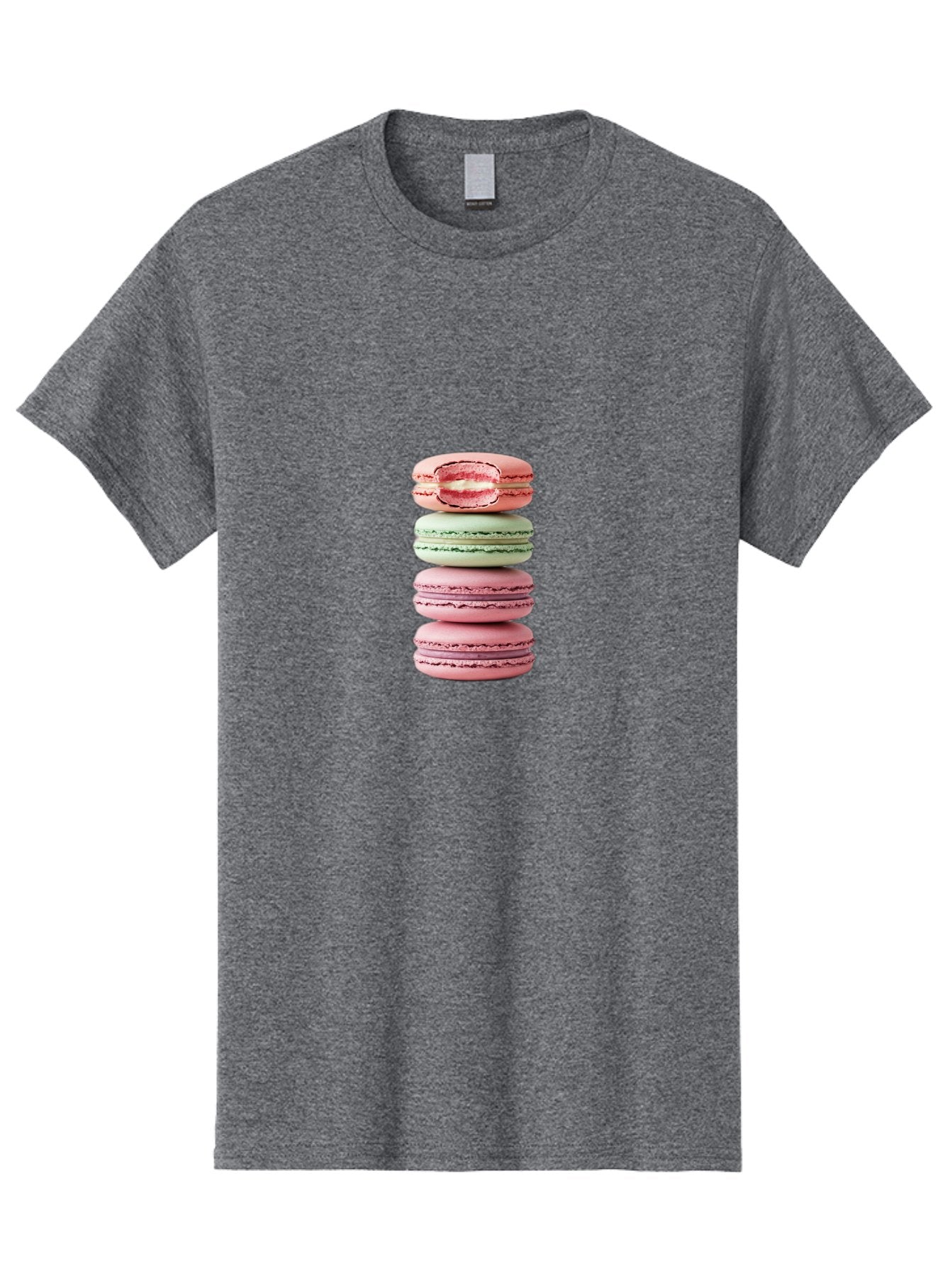 Stacked-Macarons Men'S Graphic Tee, 100% Cotton, Comfortable Casual Summer Wear, Machine Washable, Pink And Green Macarons, Stacked Macarons, French Patisserie, Sweet Treats, Delicate Desserts, Colorful Cookies, Tasty Macarons Bab455 6