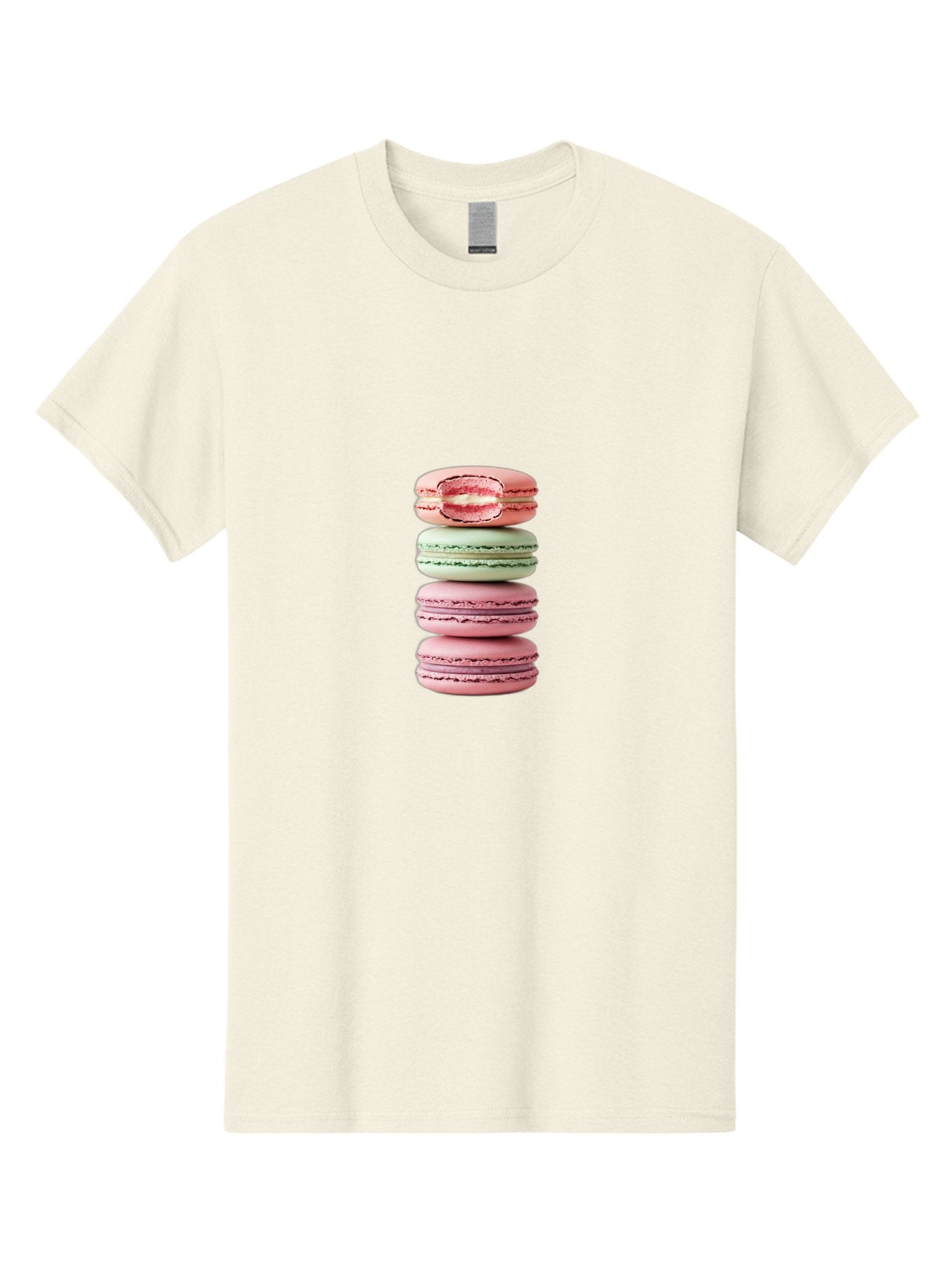 Stacked-Macarons Men'S Graphic Tee, 100% Cotton, Comfortable Casual Summer Wear, Machine Washable, Pink And Green Macarons, Stacked Macarons, French Patisserie, Sweet Treats, Delicate Desserts, Colorful Cookies, Tasty Macarons Bab455 5