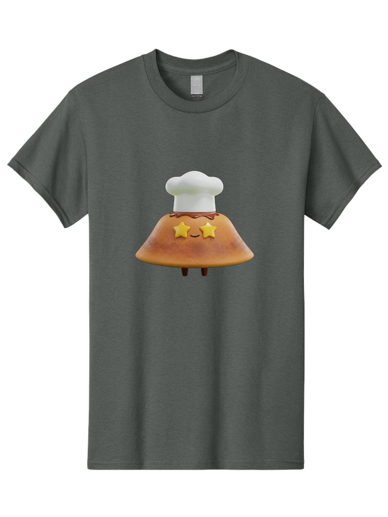 Star-Dosa Men'S Graphic Tee, 100% Cotton, Comfortable Casual Summer Wear, Machine Washable, Smiling Pancake, Chef Hat, Yellow Stars, Chocolate Sauce, Cute Breakfast Food, Adorable Cartoon Character, Fluffy Pancake, Happy Face, Breakfast Theme Bab457 7