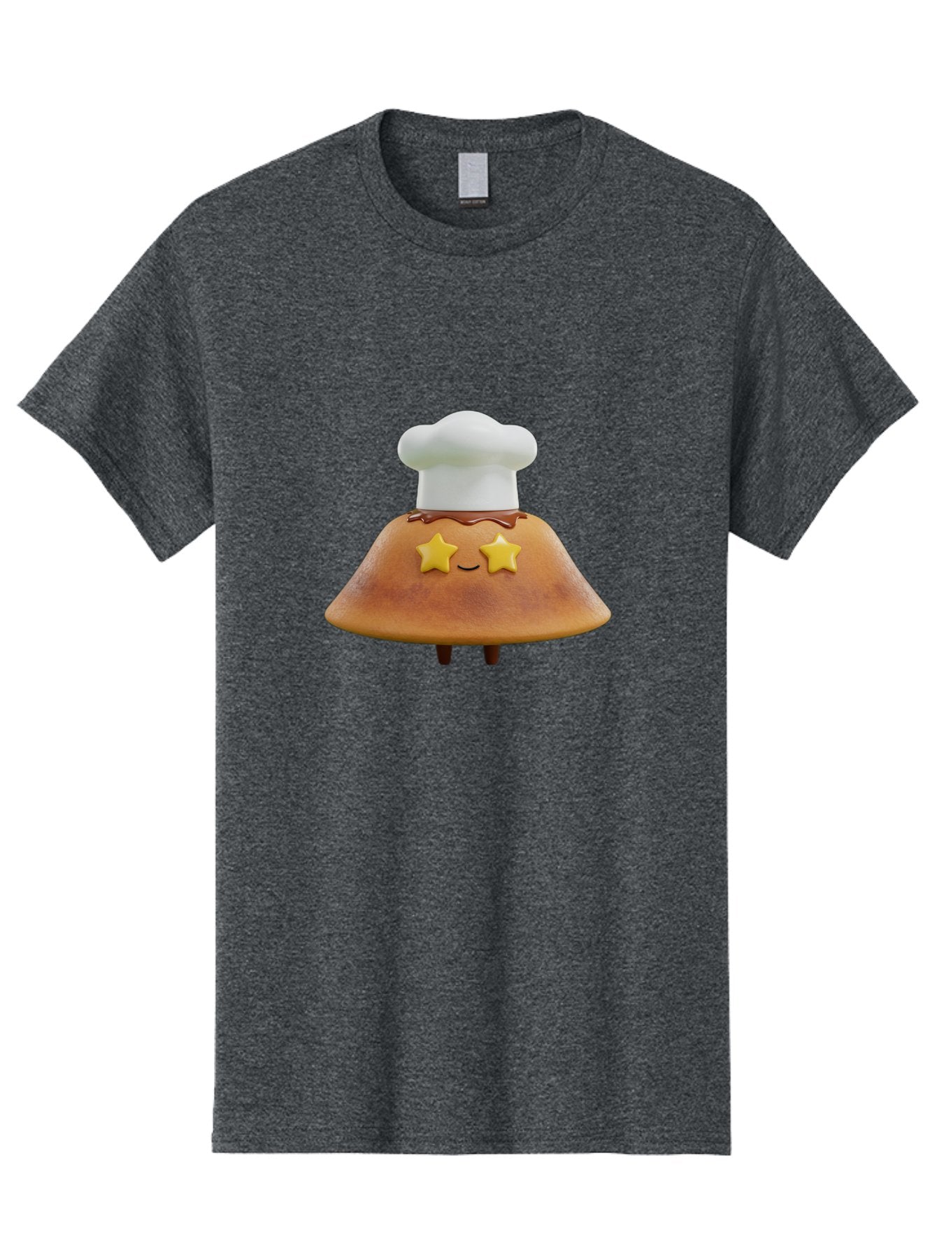Star-Dosa Men'S Graphic Tee, 100% Cotton, Comfortable Casual Summer Wear, Machine Washable, Smiling Pancake, Chef Hat, Yellow Stars, Chocolate Sauce, Cute Breakfast Food, Adorable Cartoon Character, Fluffy Pancake, Happy Face, Breakfast Theme Bab457 14