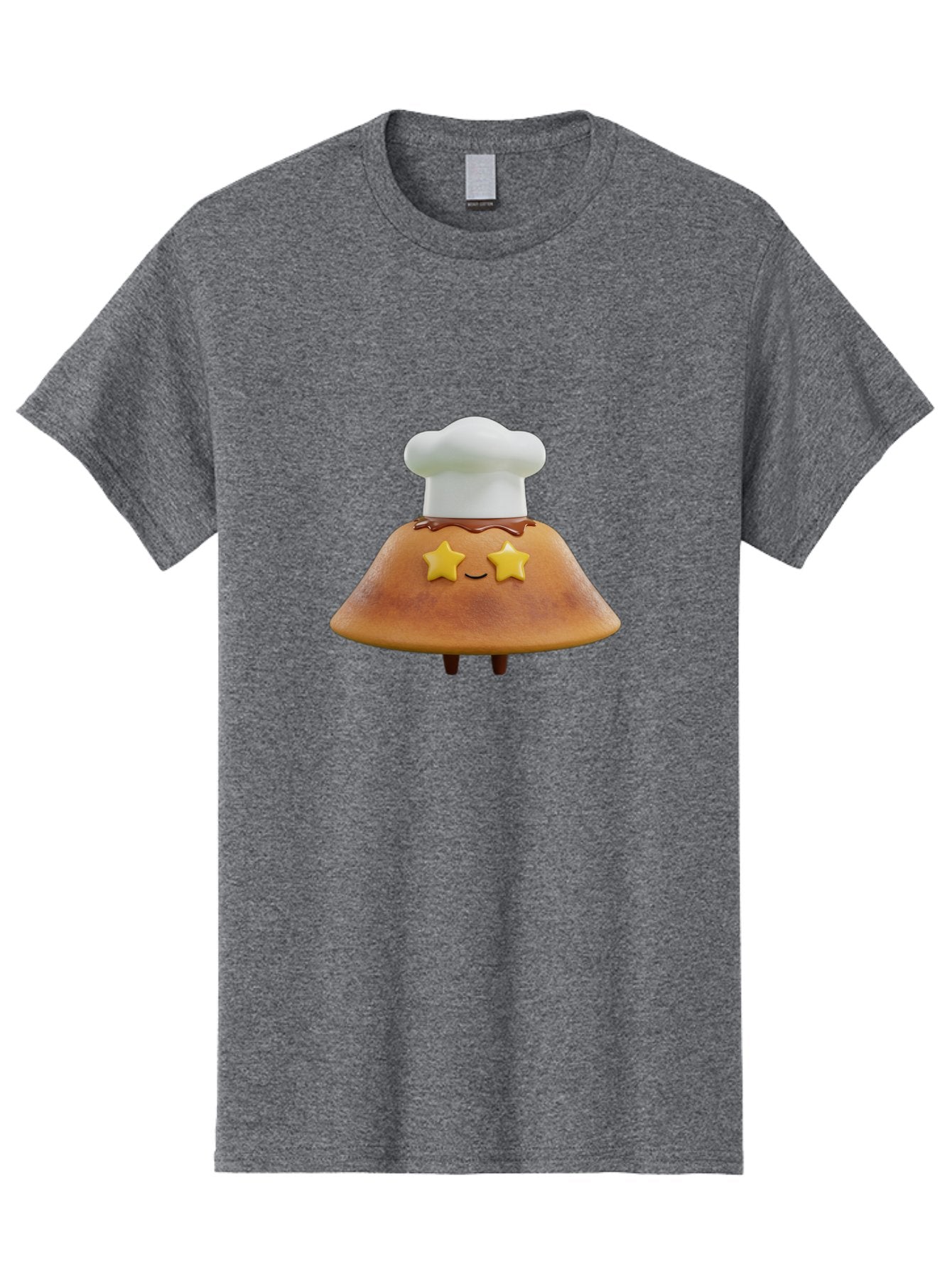 Star-Dosa Men'S Graphic Tee, 100% Cotton, Comfortable Casual Summer Wear, Machine Washable, Smiling Pancake, Chef Hat, Yellow Stars, Chocolate Sauce, Cute Breakfast Food, Adorable Cartoon Character, Fluffy Pancake, Happy Face, Breakfast Theme Bab457 4