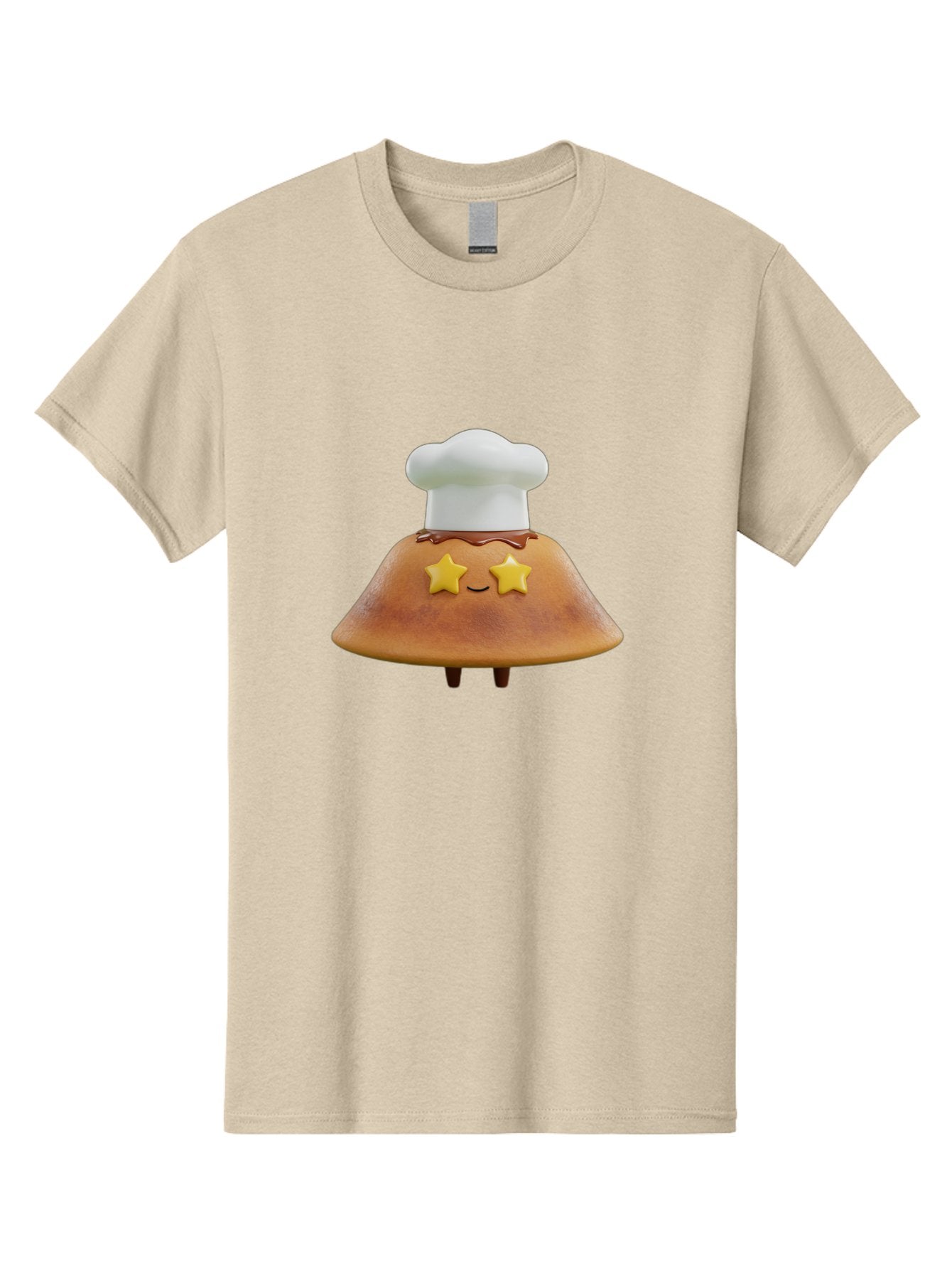 Star-Dosa Men'S Graphic Tee, 100% Cotton, Comfortable Casual Summer Wear, Machine Washable, Smiling Pancake, Chef Hat, Yellow Stars, Chocolate Sauce, Cute Breakfast Food, Adorable Cartoon Character, Fluffy Pancake, Happy Face, Breakfast Theme Bab457 10
