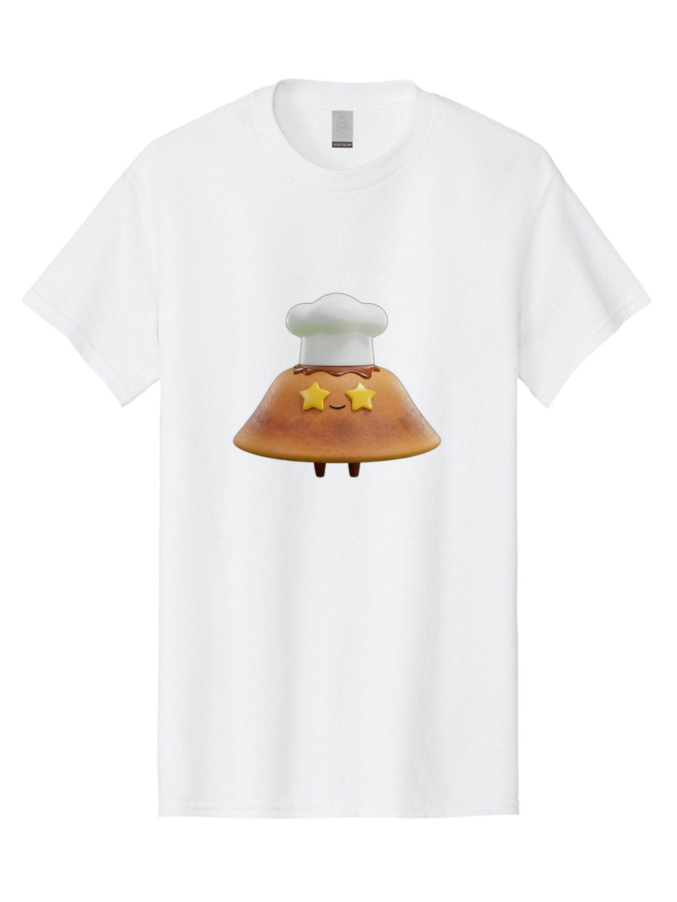 Star-Dosa Men'S Graphic Tee, 100% Cotton, Comfortable Casual Summer Wear, Machine Washable, Smiling Pancake, Chef Hat, Yellow Stars, Chocolate Sauce, Cute Breakfast Food, Adorable Cartoon Character, Fluffy Pancake, Happy Face, Breakfast Theme Bab457 9