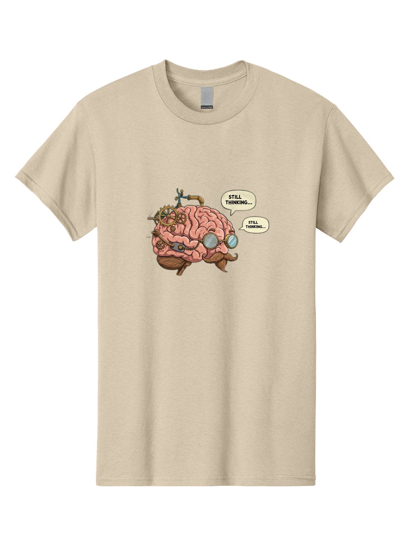 Steampunk-Brain-1 Men'S Graphic Tee, 100% Cotton, Comfortable Casual Summer Wear, Machine Washable, Steampunk Brain, Thinking Process, Problem Solving, Cognitive Function, Mental Gears, Creative Thought, Still Thinking Text, Brain Power, Bab460 6