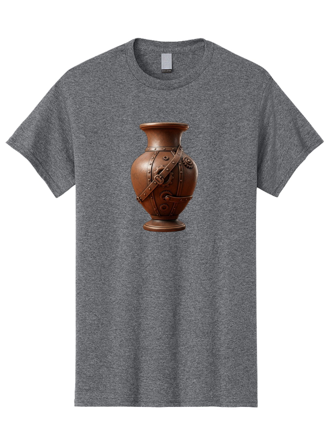 Steampunk-Vase Men'S Graphic Tee, 100% Cotton, Comfortable Casual Summer Wear, Machine Washable, Steampunk Style Vase, Antique Bronze Finish, Metallic Straps, Gear Mechanisms, Industrial Chic, Vintage Decor, Unique Art Piece, Bab464 14