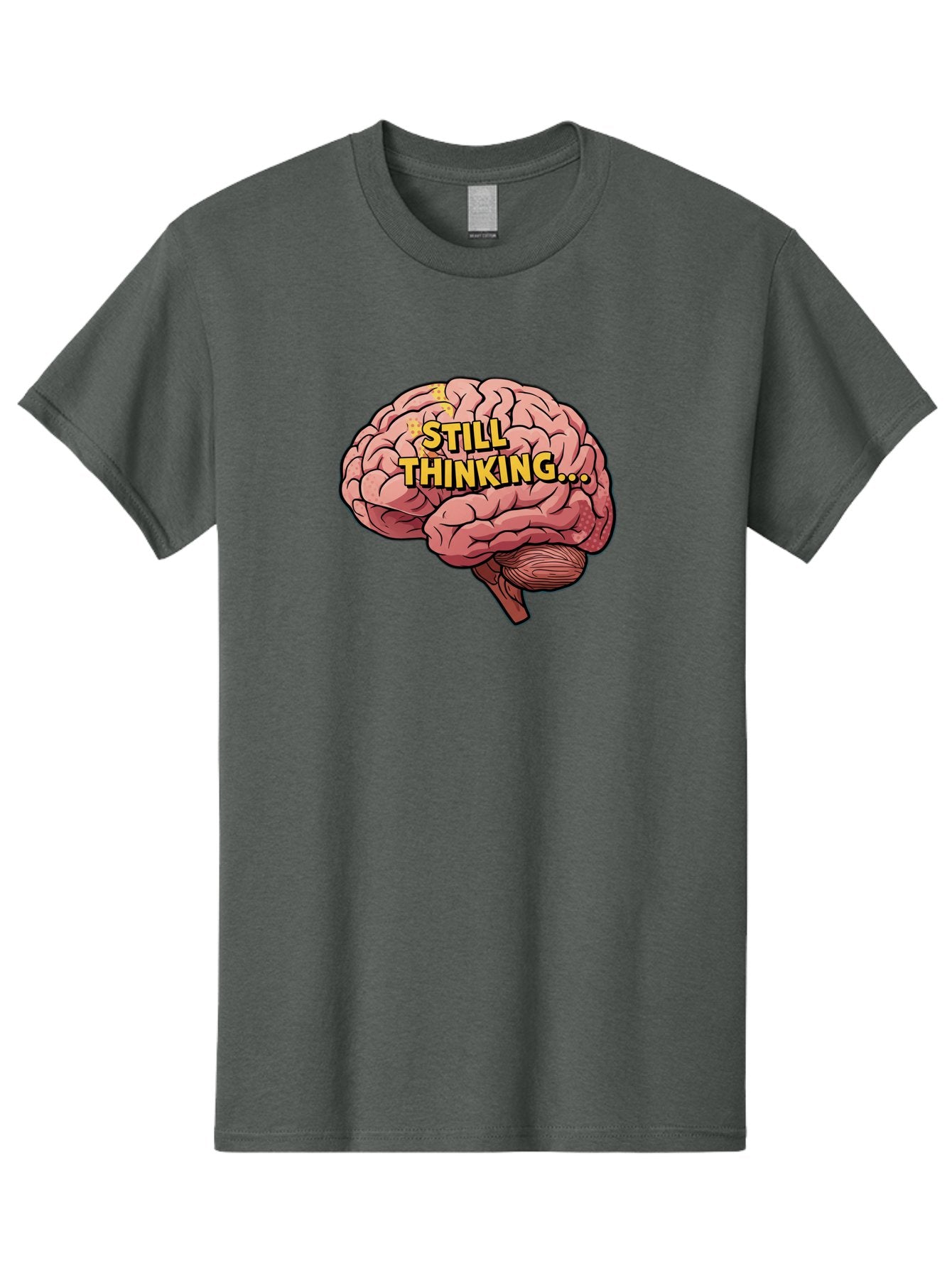 Still-Thinking-1 Men'S Graphic Tee, 100% Cotton, Comfortable Casual Summer Wear, Machine Washable, Human Brain, Thinking Process, Cognitive Function, Problem Solving, Mental Activity, Still Thinking, Cartoon Brain, Neuroscience, Bab465 6