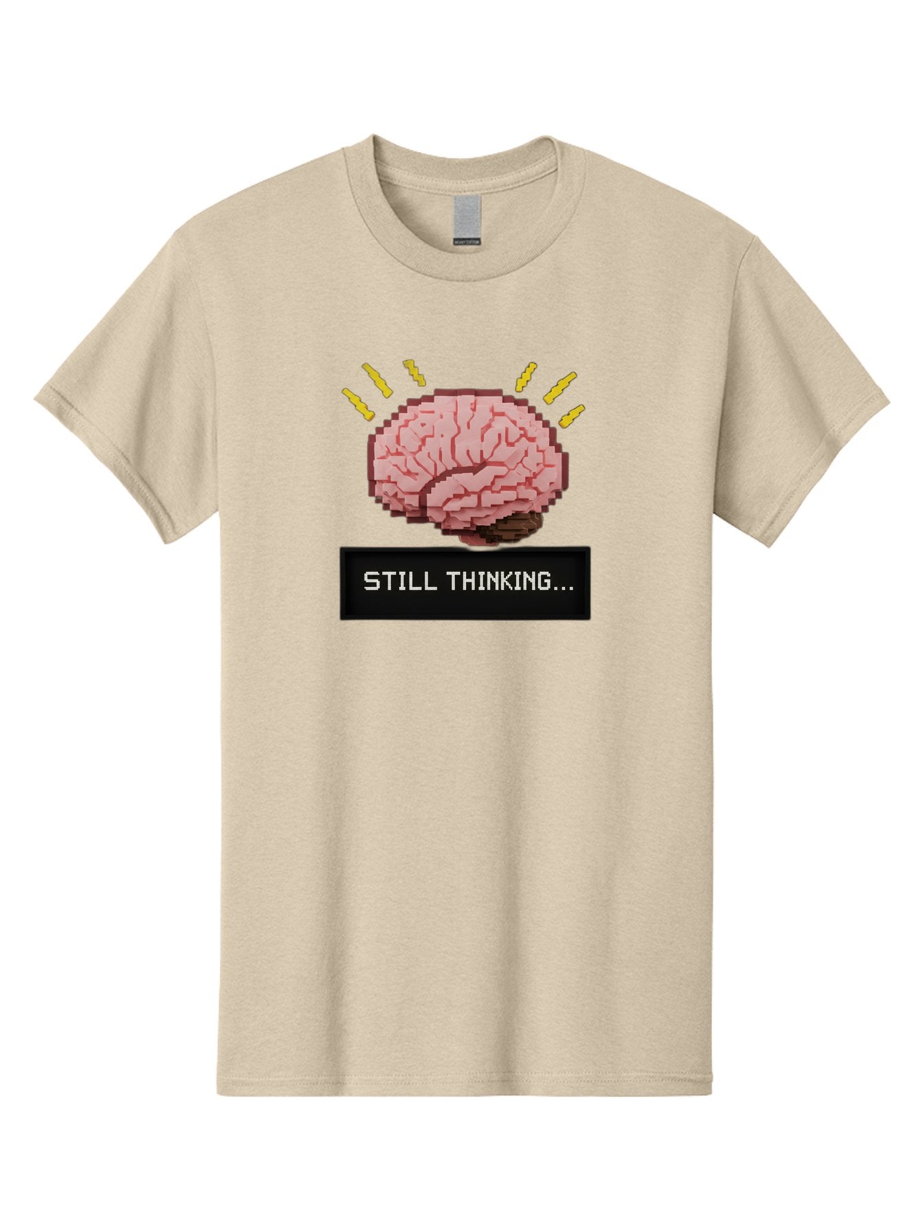 Still-Thinking-2 Men'S Graphic Tee, 100% Cotton, Comfortable Casual Summer Wear, Machine Washable, Pixel Art Brain, Thinking Face, Deep Thought, Problem Solving, Cognitive Function, Brain Activity, Still Thinking, Creative Thinking, Bab466 10