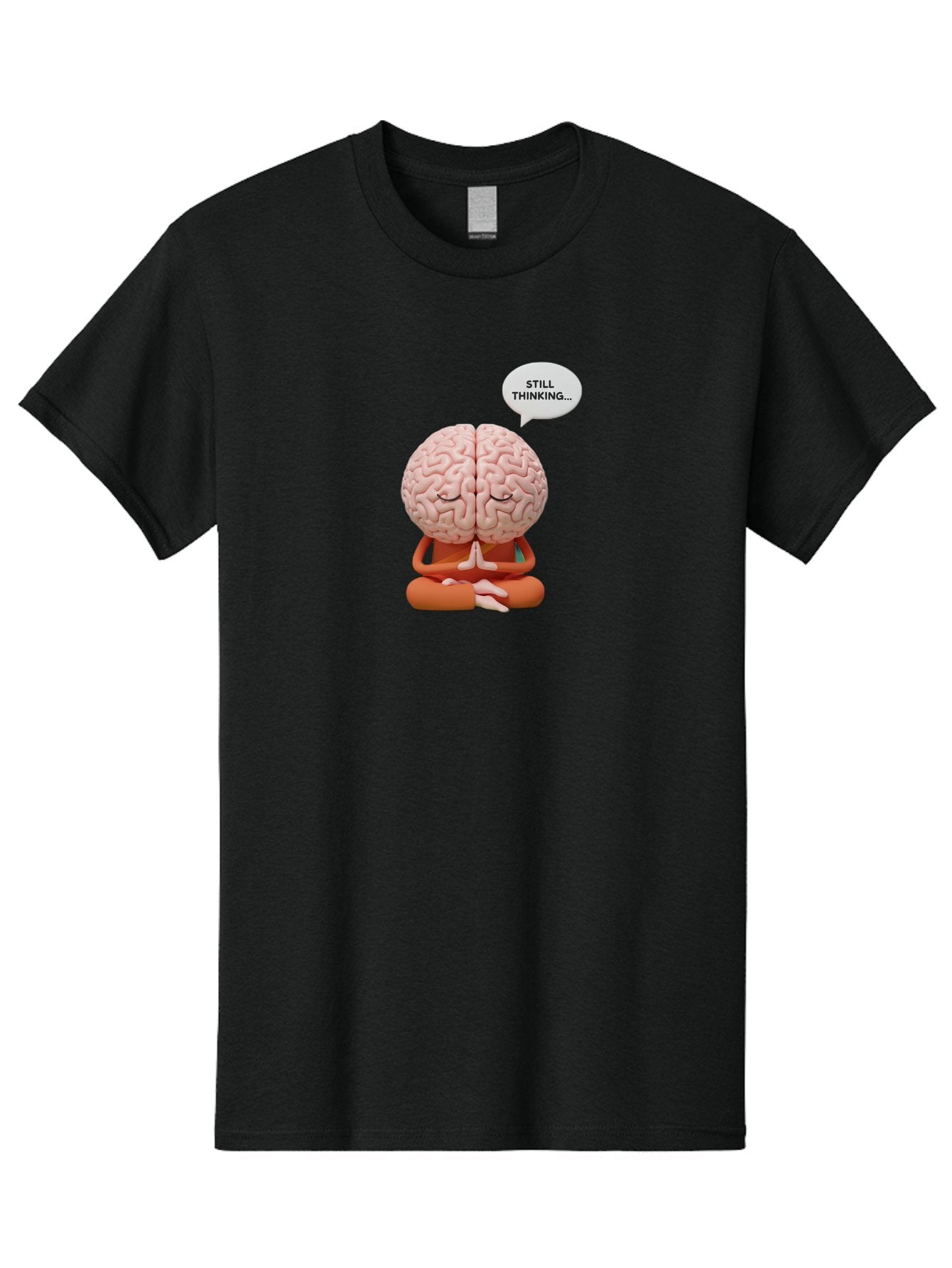 Still-Thinking-Brain-2 Men'S Graphic Tee, 100% Cotton, Comfortable Casual Summer Wear, Machine Washable, Brain Meditating, Thought Bubble, Still Thinking, Meditation Pose, Deep Thought, Mindfulness, Cognitive Function, Brain Power, Bab469 6
