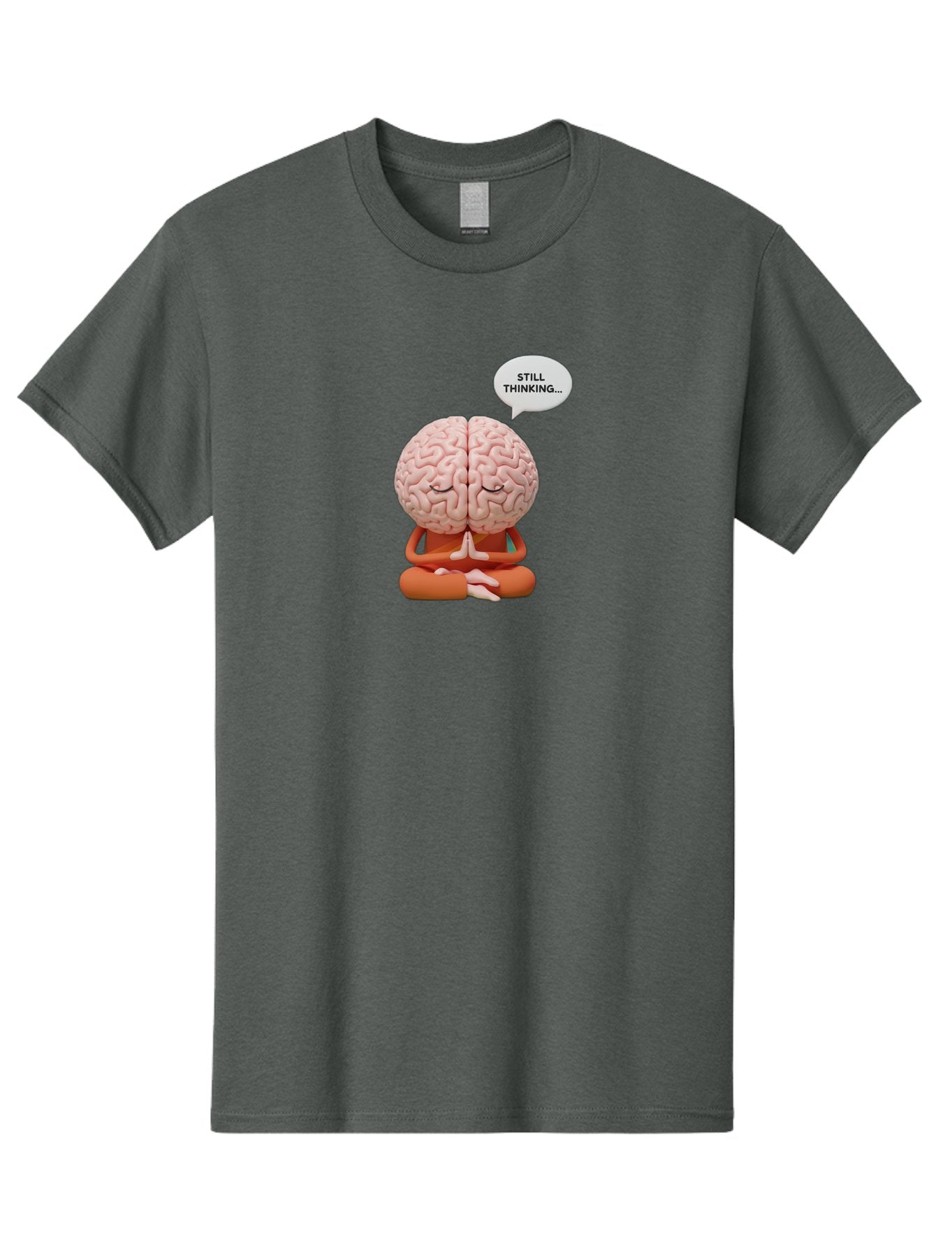 Still-Thinking-Brain-2 Men'S Graphic Tee, 100% Cotton, Comfortable Casual Summer Wear, Machine Washable, Brain Meditating, Thought Bubble, Still Thinking, Meditation Pose, Deep Thought, Mindfulness, Cognitive Function, Brain Power, Bab469 5