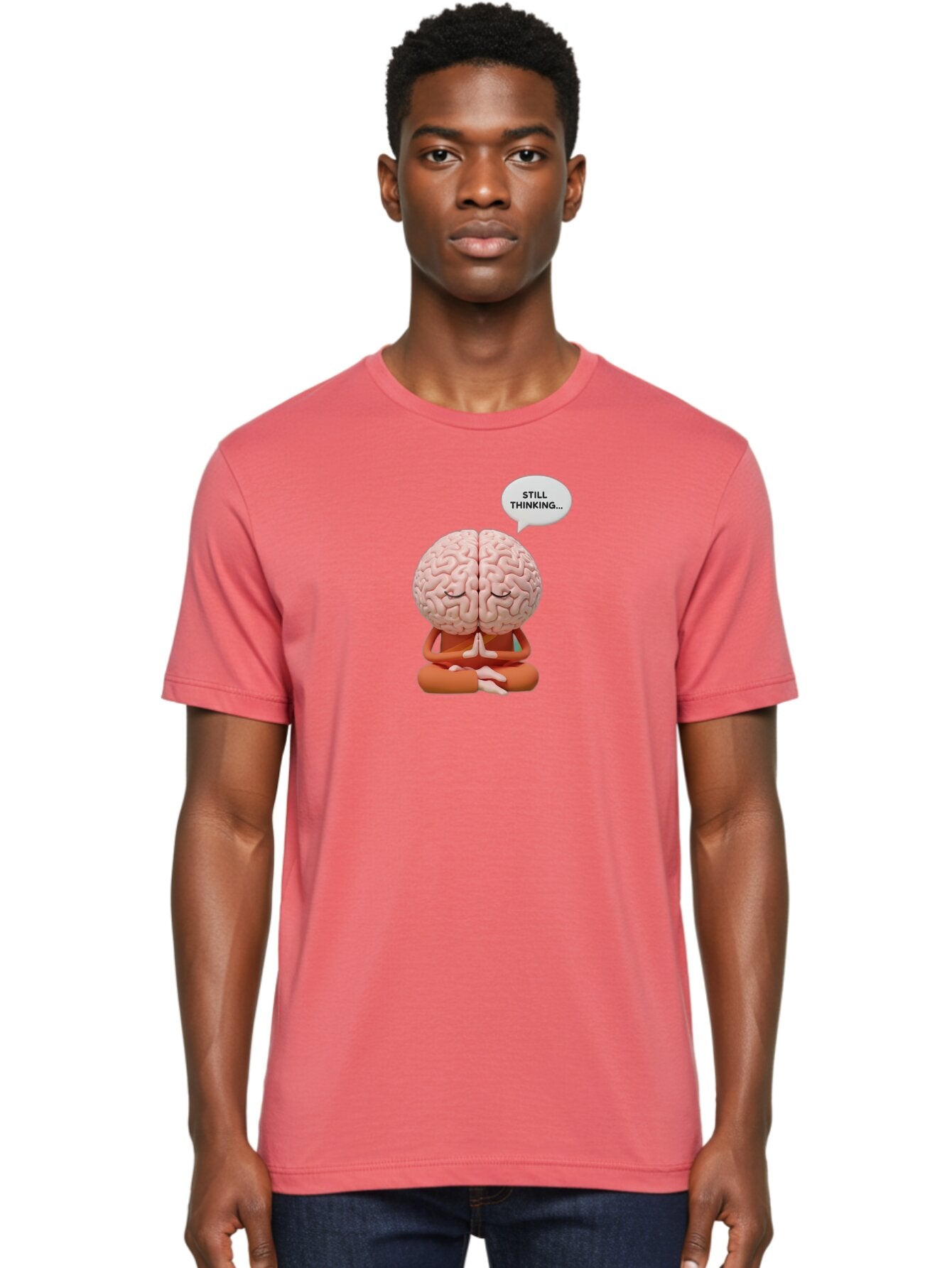Still-Thinking-Brain-2 Men'S Graphic Tee, 100% Cotton, Comfortable Casual Summer Wear, Machine Washable, Brain Meditating, Thought Bubble, Still Thinking, Meditation Pose, Deep Thought, Mindfulness, Cognitive Function, Brain Power, Bab469 17