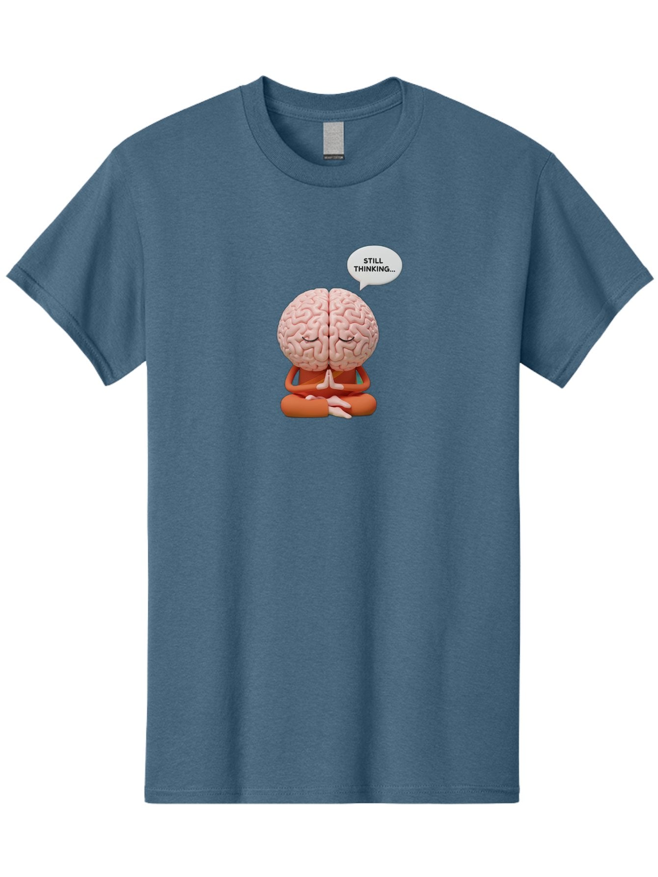 Still-Thinking-Brain-2 Men'S Graphic Tee, 100% Cotton, Comfortable Casual Summer Wear, Machine Washable, Brain Meditating, Thought Bubble, Still Thinking, Meditation Pose, Deep Thought, Mindfulness, Cognitive Function, Brain Power, Bab469 14