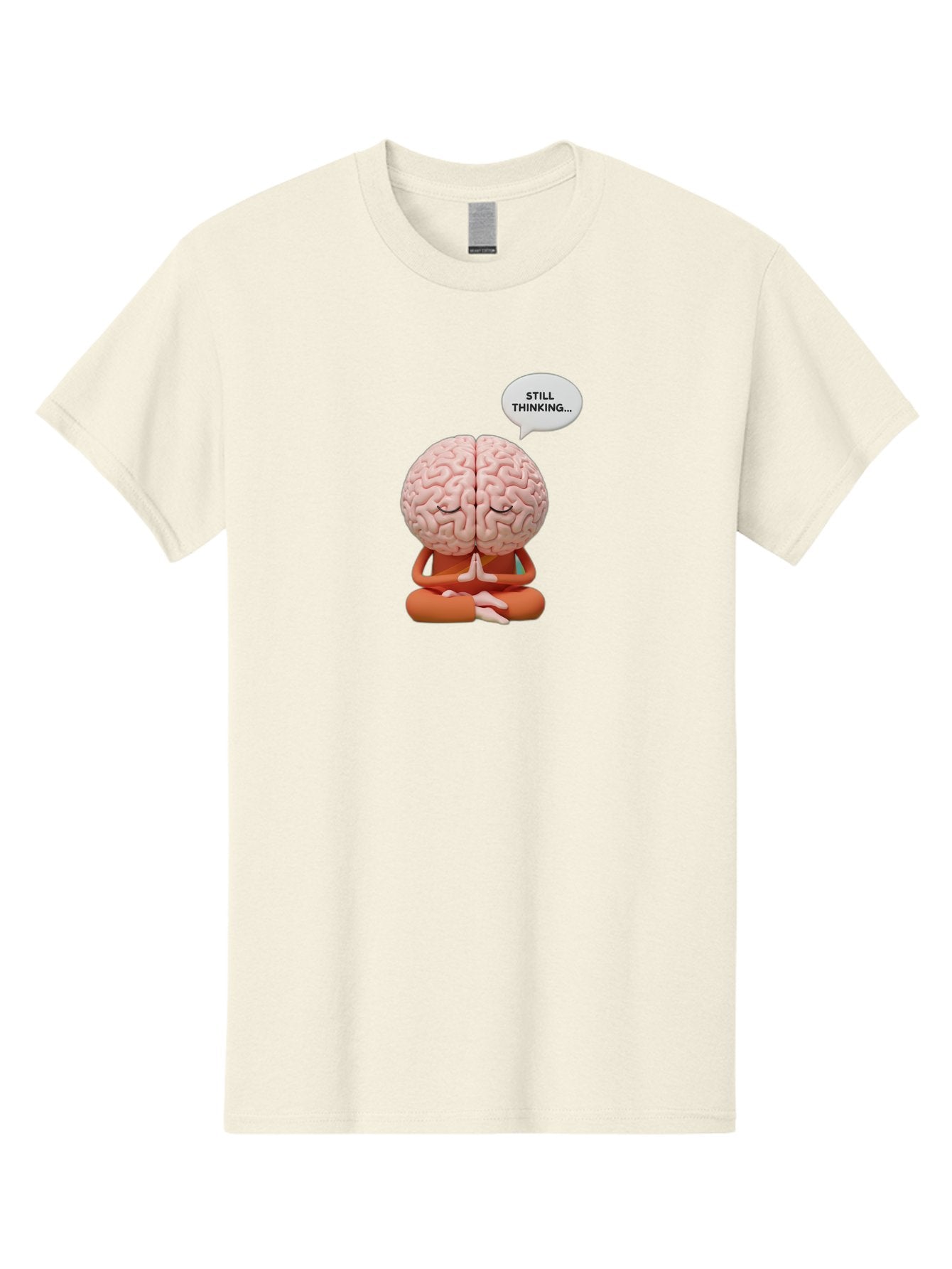 Still-Thinking-Brain-2 Men'S Graphic Tee, 100% Cotton, Comfortable Casual Summer Wear, Machine Washable, Brain Meditating, Thought Bubble, Still Thinking, Meditation Pose, Deep Thought, Mindfulness, Cognitive Function, Brain Power, Bab469 12