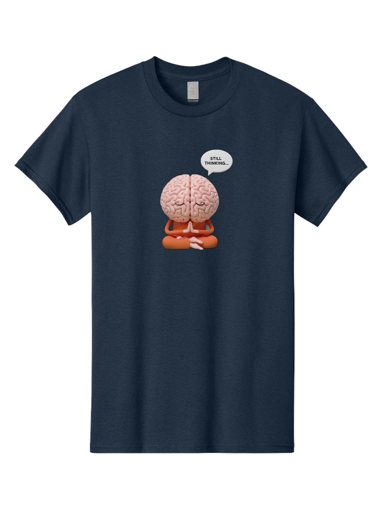 Still-Thinking-Brain-2 Men'S Graphic Tee, 100% Cotton, Comfortable Casual Summer Wear, Machine Washable, Brain Meditating, Thought Bubble, Still Thinking, Meditation Pose, Deep Thought, Mindfulness, Cognitive Function, Brain Power, Bab469 8