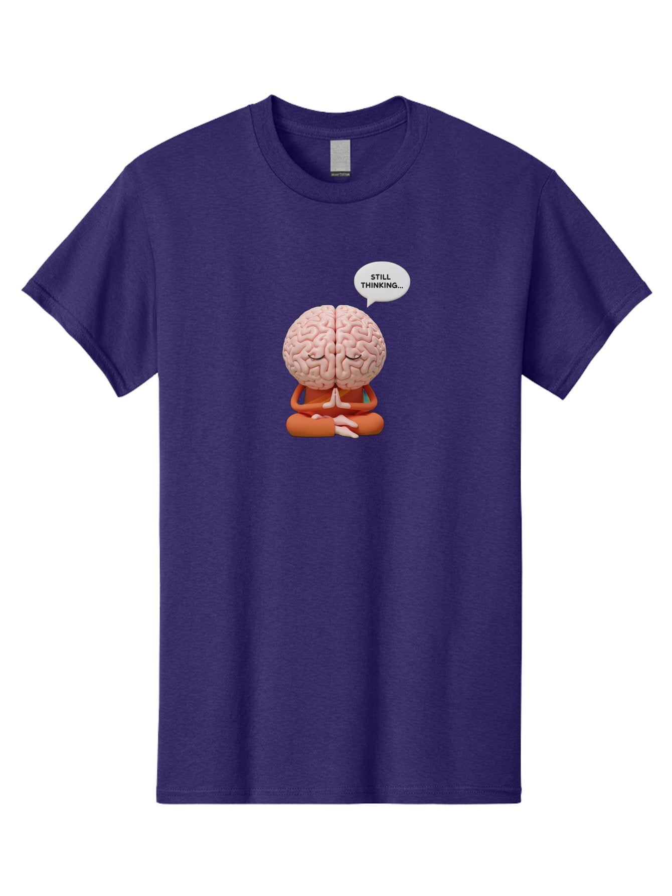 Still-Thinking-Brain-2 Men'S Graphic Tee, 100% Cotton, Comfortable Casual Summer Wear, Machine Washable, Brain Meditating, Thought Bubble, Still Thinking, Meditation Pose, Deep Thought, Mindfulness, Cognitive Function, Brain Power, Bab469 15