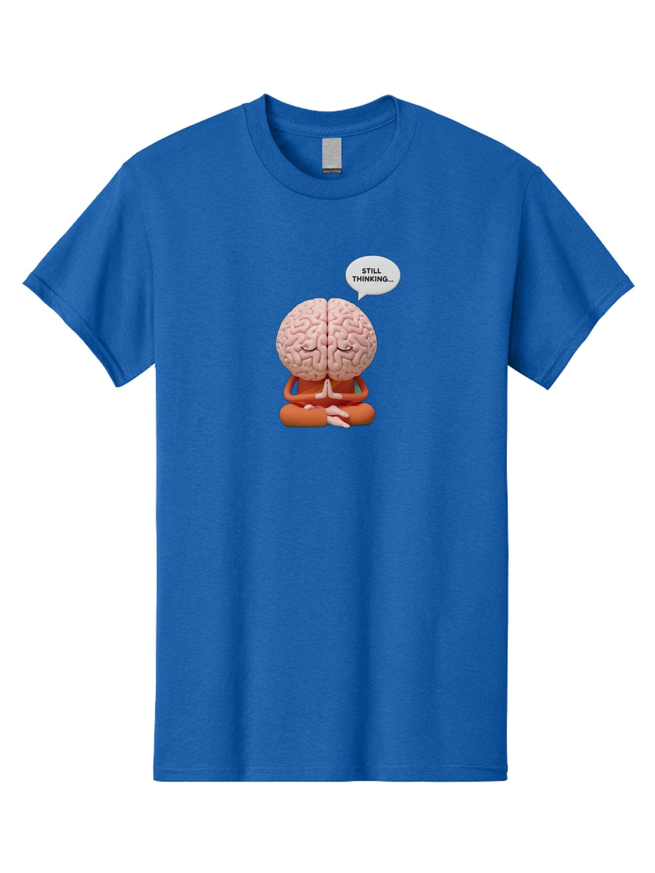 Still-Thinking-Brain-2 Men'S Graphic Tee, 100% Cotton, Comfortable Casual Summer Wear, Machine Washable, Brain Meditating, Thought Bubble, Still Thinking, Meditation Pose, Deep Thought, Mindfulness, Cognitive Function, Brain Power, Bab469 13