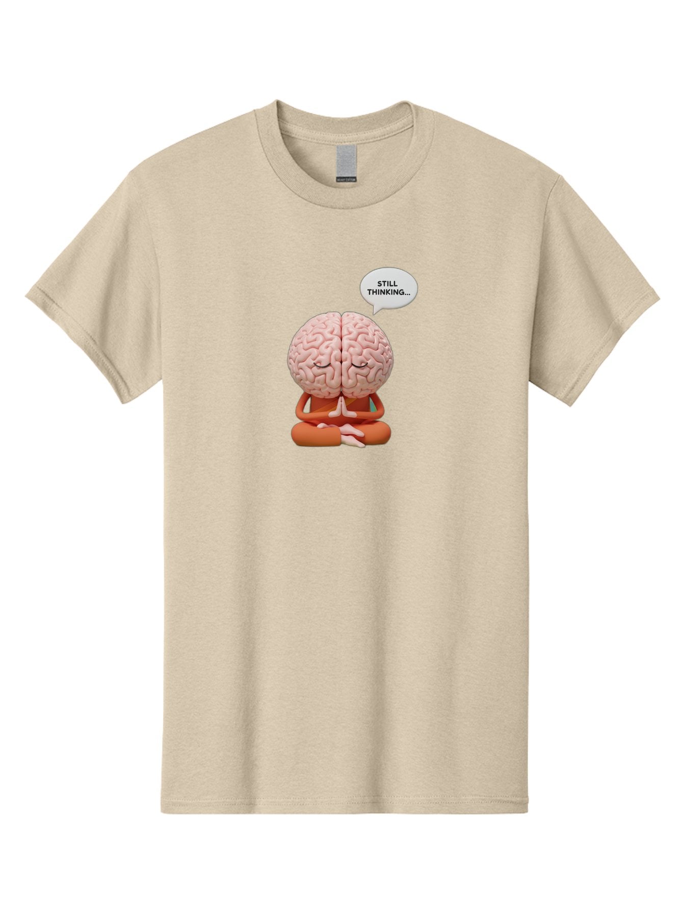 Still-Thinking-Brain-2 Men'S Graphic Tee, 100% Cotton, Comfortable Casual Summer Wear, Machine Washable, Brain Meditating, Thought Bubble, Still Thinking, Meditation Pose, Deep Thought, Mindfulness, Cognitive Function, Brain Power, Bab469 4