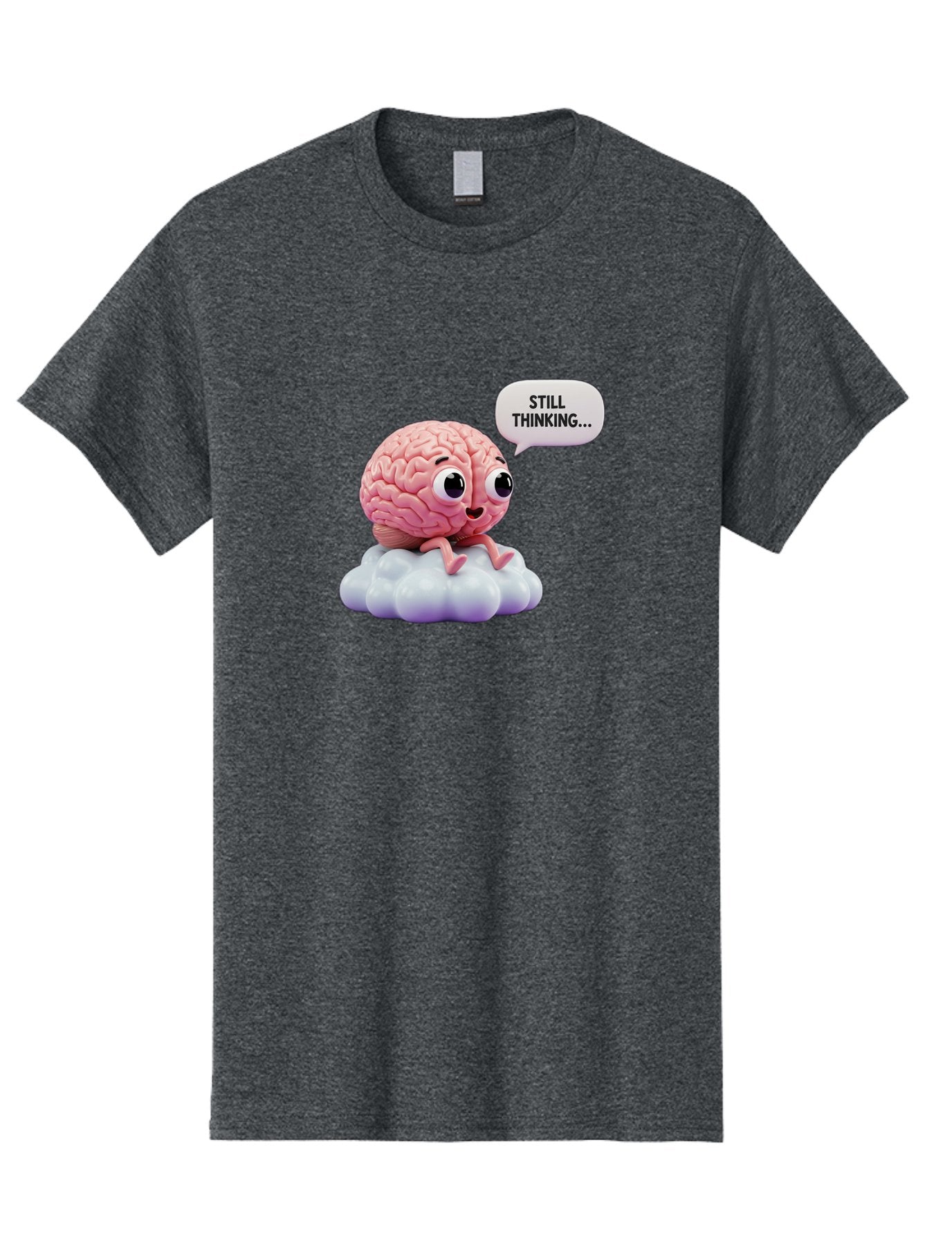 Still-Thinking-Brain Men'S Graphic Tee, 100% Cotton, Comfortable Casual Summer Wear, Machine Washable, Cartoon Brain, Thinking Face, Problem Solving, Decision Making, Critical Thinking, Cognitive Function, Brain Power, Funny Character, Bab471 14