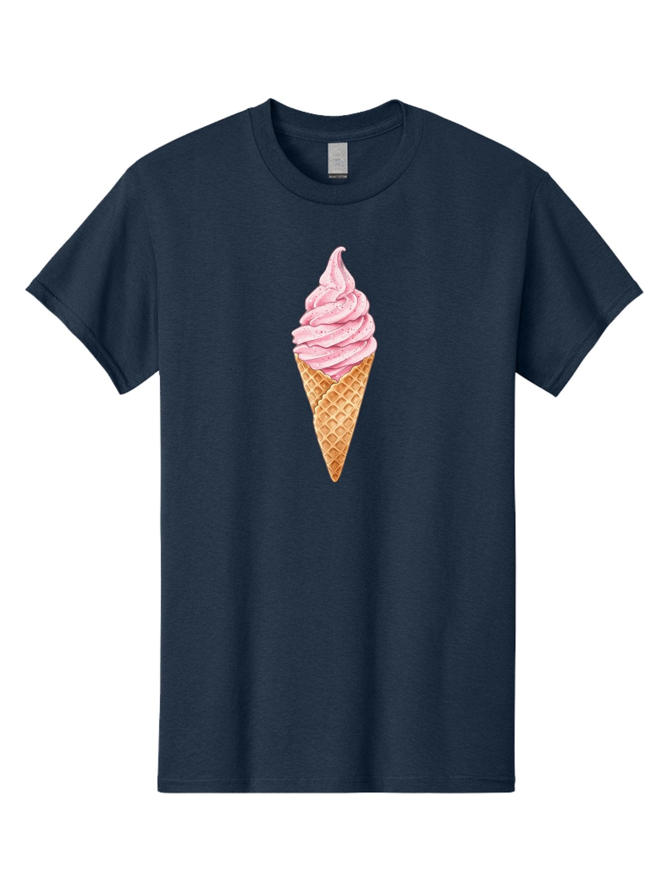 Strawberry-Soft-Serve-Cone Men'S Graphic Tee, 100% Cotton, Comfortable Casual Summer Wear, Machine Washable, Strawberry Soft-Serve Ice Cream, Waffle Cone, Sweet Treat, Dessert, Pink Ice Cream, Summer Snack, Frozen Yogurt, Cone, Ice Cream Cone Bab474 7