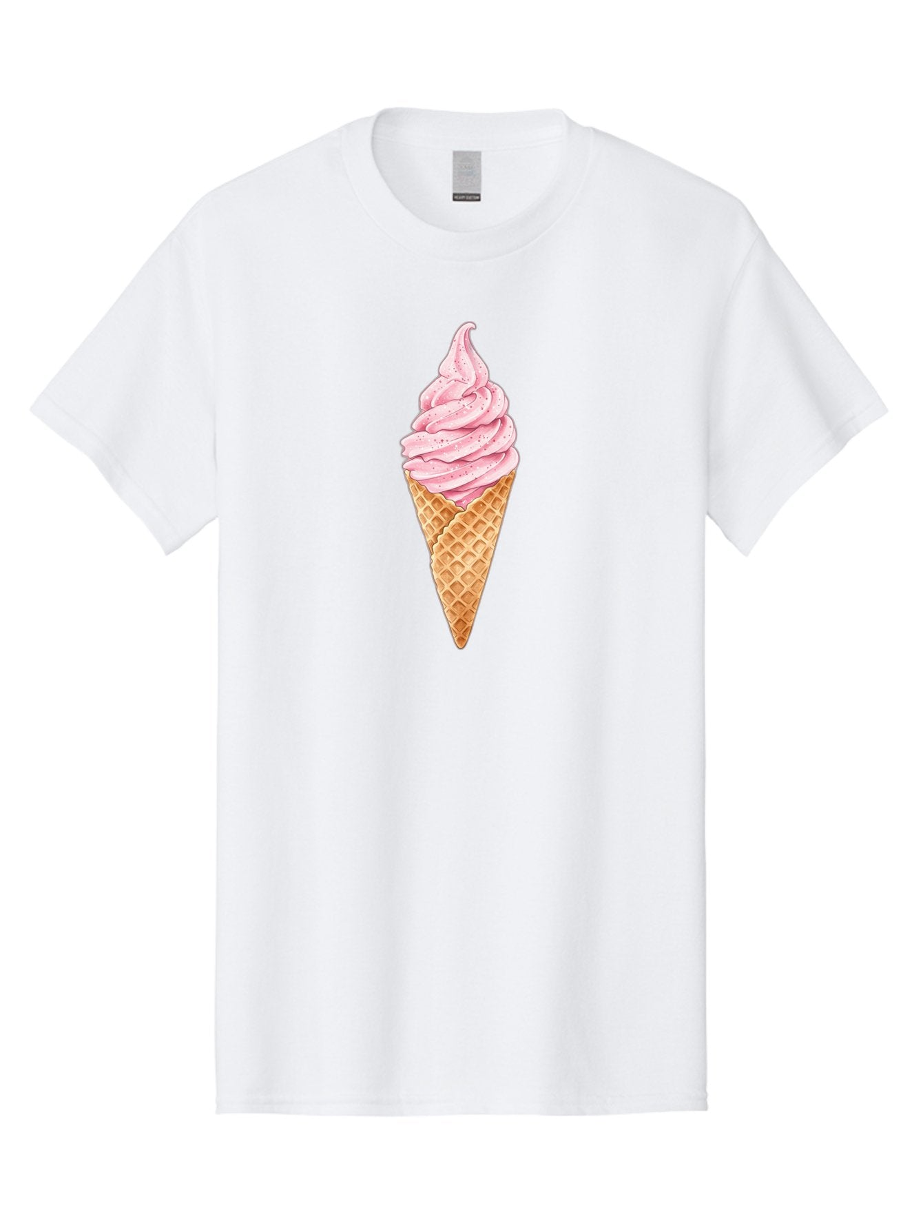 Strawberry-Soft-Serve-Cone Men'S Graphic Tee, 100% Cotton, Comfortable Casual Summer Wear, Machine Washable, Strawberry Soft-Serve Ice Cream, Waffle Cone, Sweet Treat, Dessert, Pink Ice Cream, Summer Snack, Frozen Yogurt, Cone, Ice Cream Cone Bab474 11