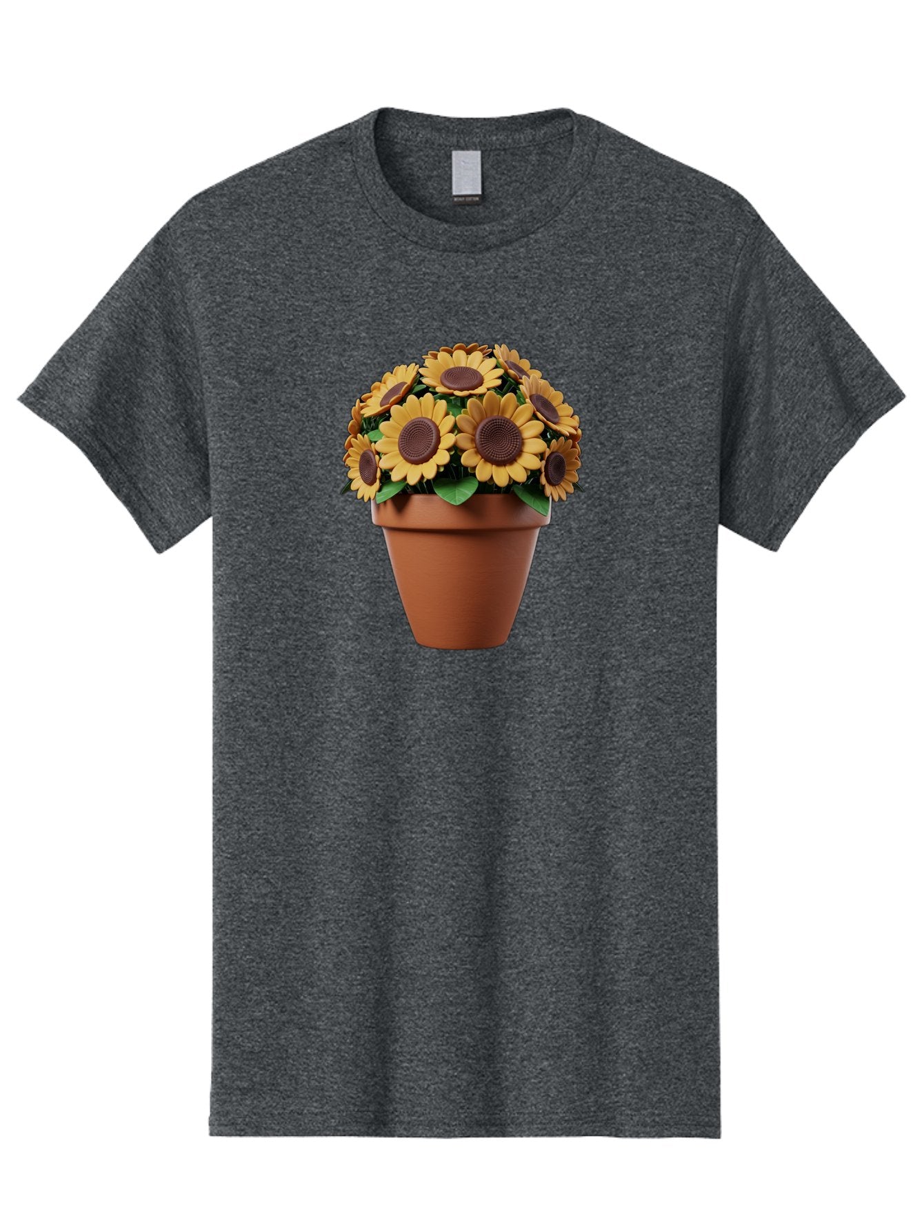 Sunflowers-In-Terracotta-Pot Men'S Graphic Tee, 100% Cotton, Comfortable Casual Summer Wear, Machine Washable, Sunflowers In Terracotta Pot, Yellow Flowers, Floral Arrangement, Potted Plants, Garden Decor, Home Decor, Artificial Flowers, Bab479 6