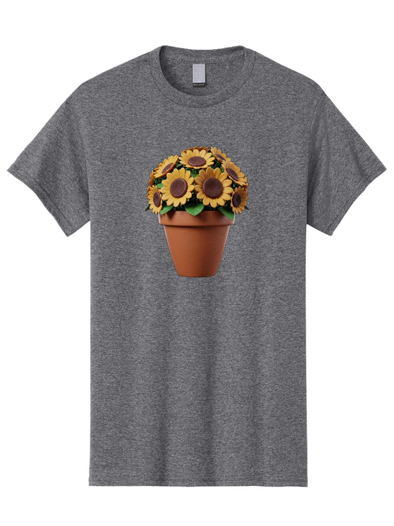 Sunflowers-In-Terracotta-Pot Men'S Graphic Tee, 100% Cotton, Comfortable Casual Summer Wear, Machine Washable, Sunflowers In Terracotta Pot, Yellow Flowers, Floral Arrangement, Potted Plants, Garden Decor, Home Decor, Artificial Flowers, Bab479 4
