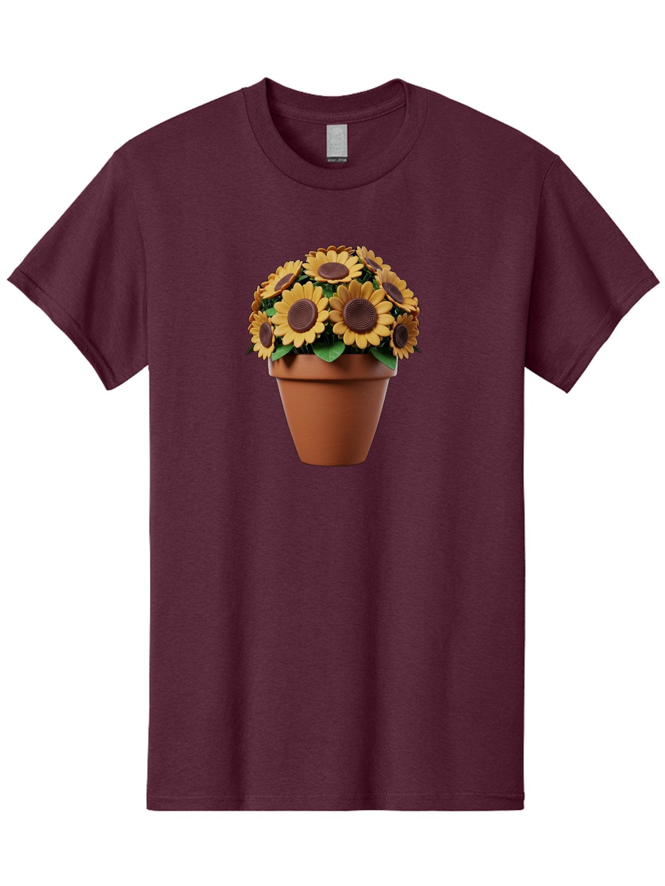 Sunflowers-In-Terracotta-Pot Men'S Graphic Tee, 100% Cotton, Comfortable Casual Summer Wear, Machine Washable, Sunflowers In Terracotta Pot, Yellow Flowers, Floral Arrangement, Potted Plants, Garden Decor, Home Decor, Artificial Flowers, Bab479 14