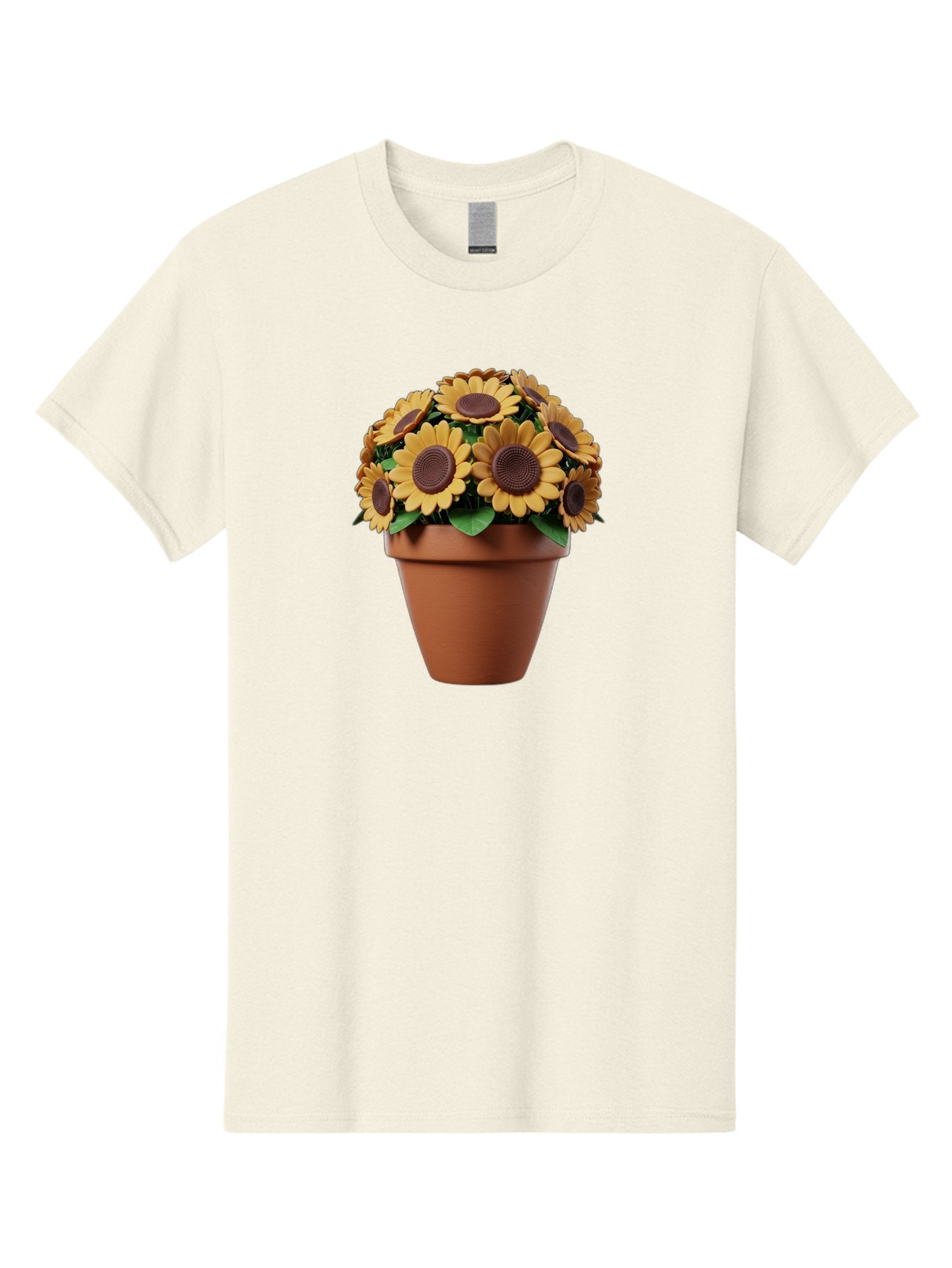 Sunflowers-In-Terracotta-Pot Men'S Graphic Tee, 100% Cotton, Comfortable Casual Summer Wear, Machine Washable, Sunflowers In Terracotta Pot, Yellow Flowers, Floral Arrangement, Potted Plants, Garden Decor, Home Decor, Artificial Flowers, Bab479 10